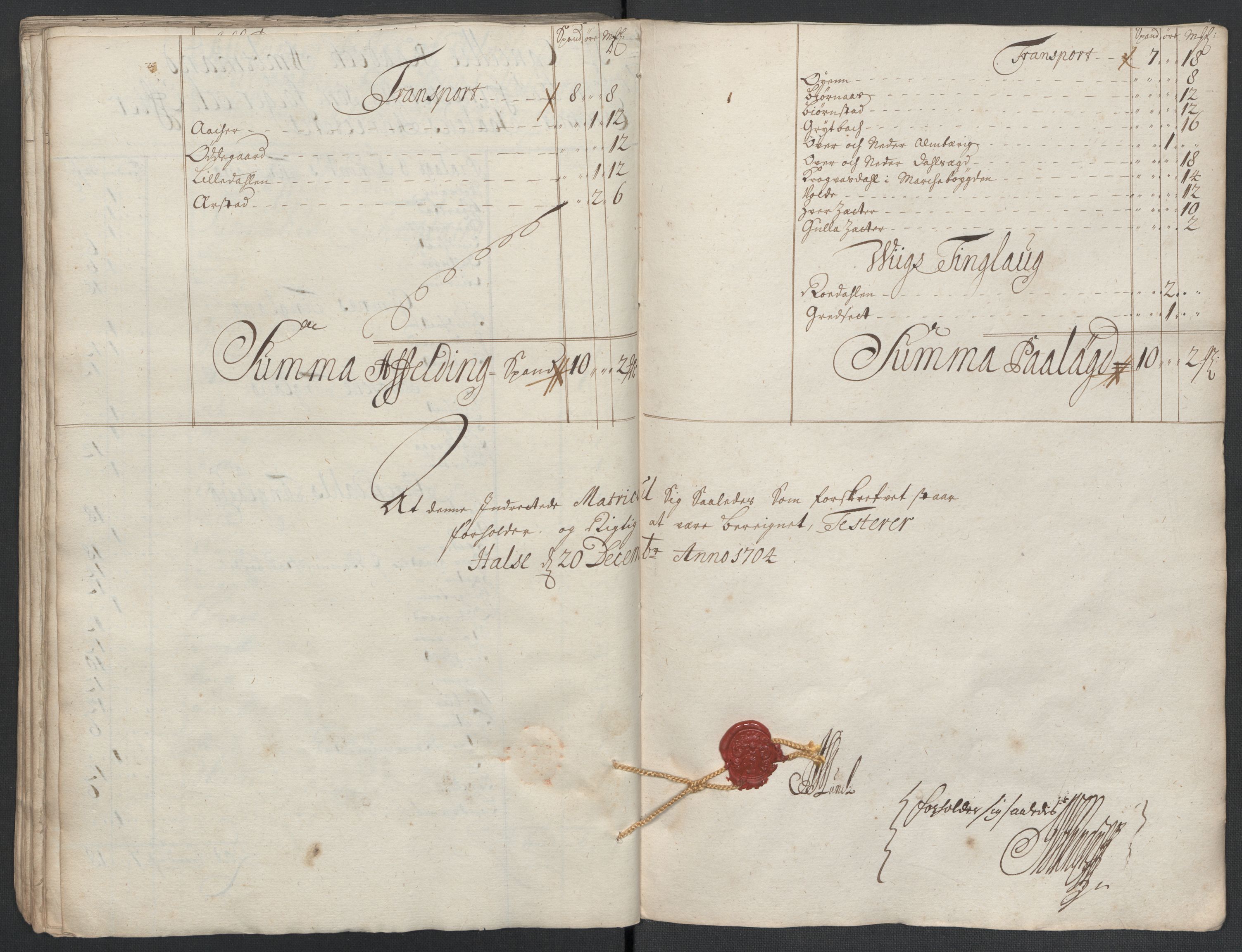 Rentekammeret inntil 1814, Reviderte regnskaper, Fogderegnskap, RA/EA-4092/R56/L3740: Fogderegnskap Nordmøre, 1703-1704, p. 258