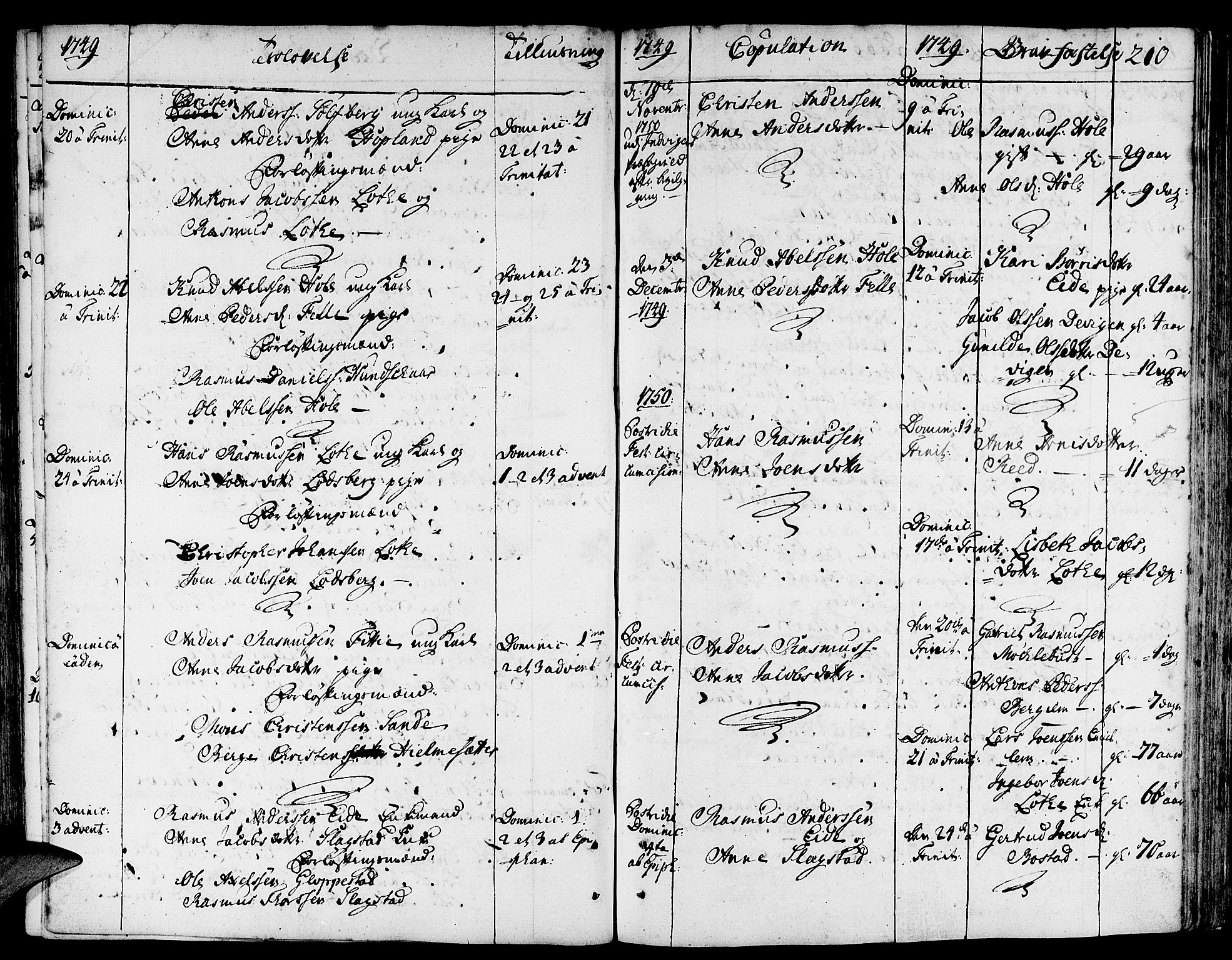 Gloppen sokneprestembete, SAB/A-80101/H/Haa/Haaa/L0003: Parish register (official) no. A 3, 1739-1757, p. 210