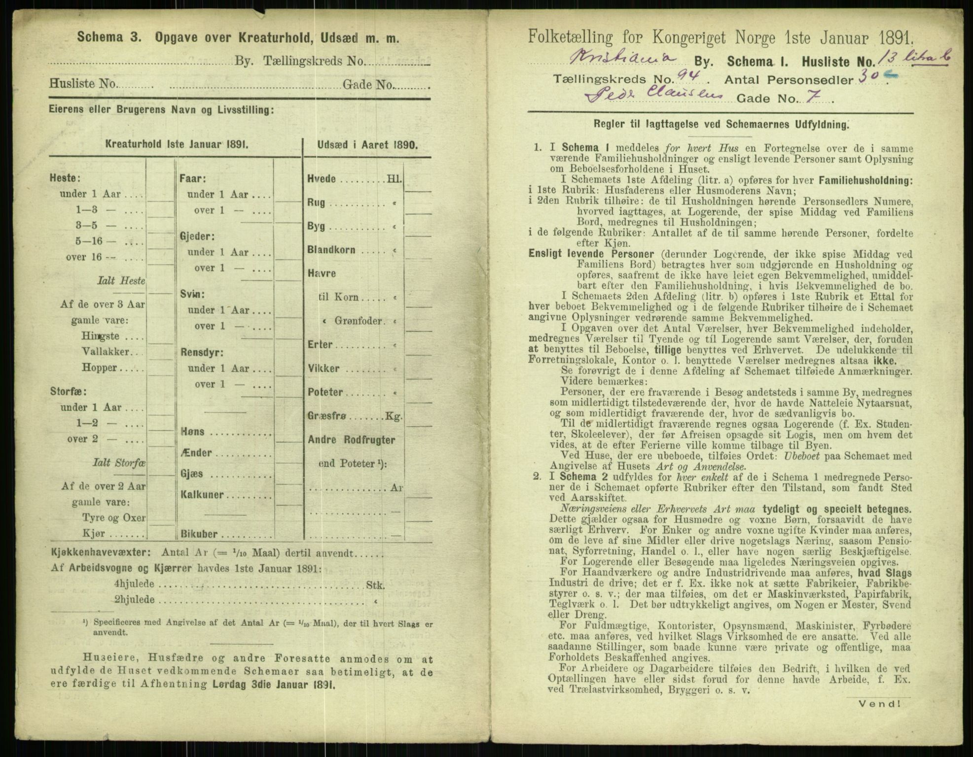 RA, 1891 census for 0301 Kristiania, 1891, p. 45975