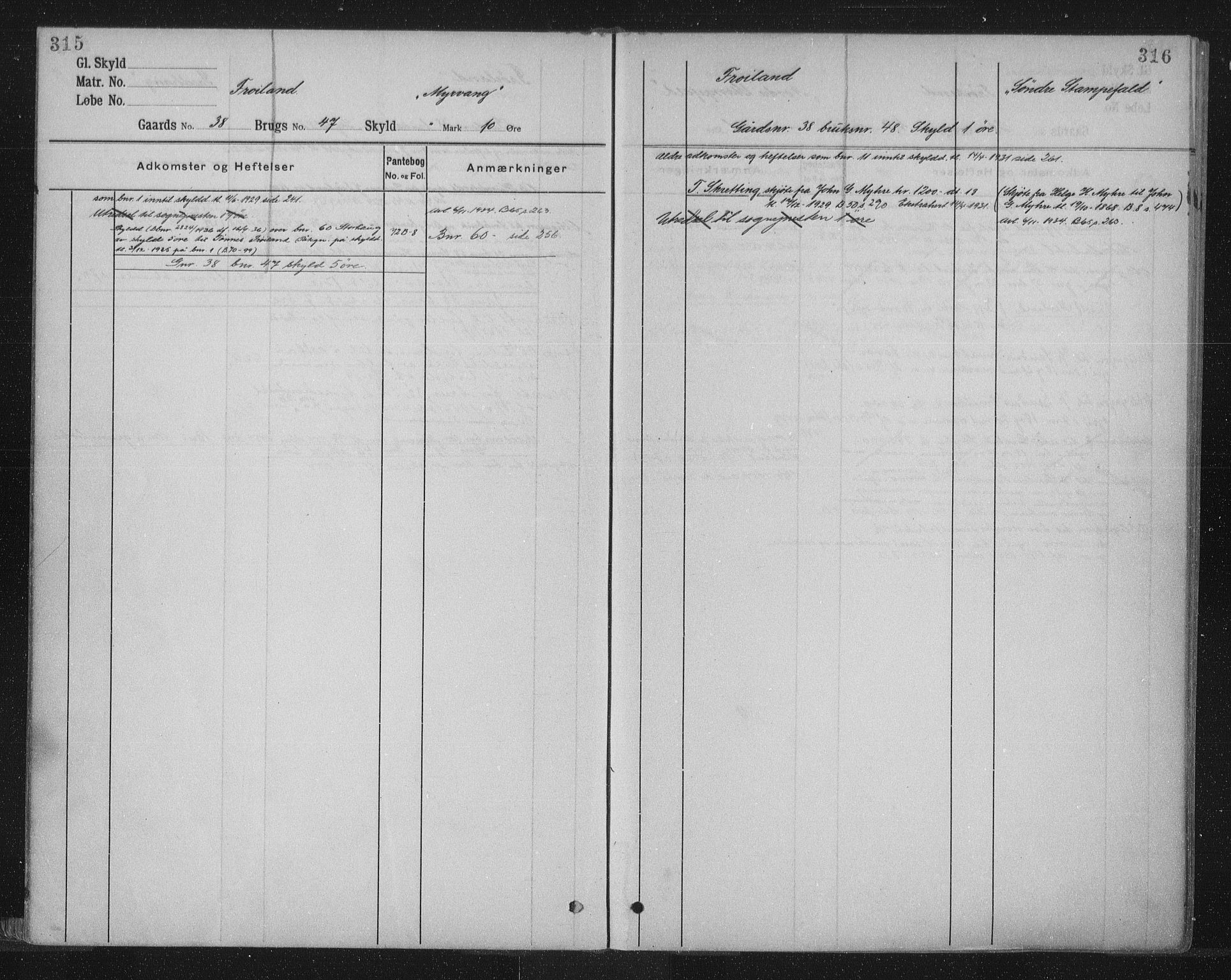 Jæren sorenskriveri, SAST/A-100310/01/4/41/41ABB/L0008: Mortgage register no. 41 ABB8, 1912, p. 315-316