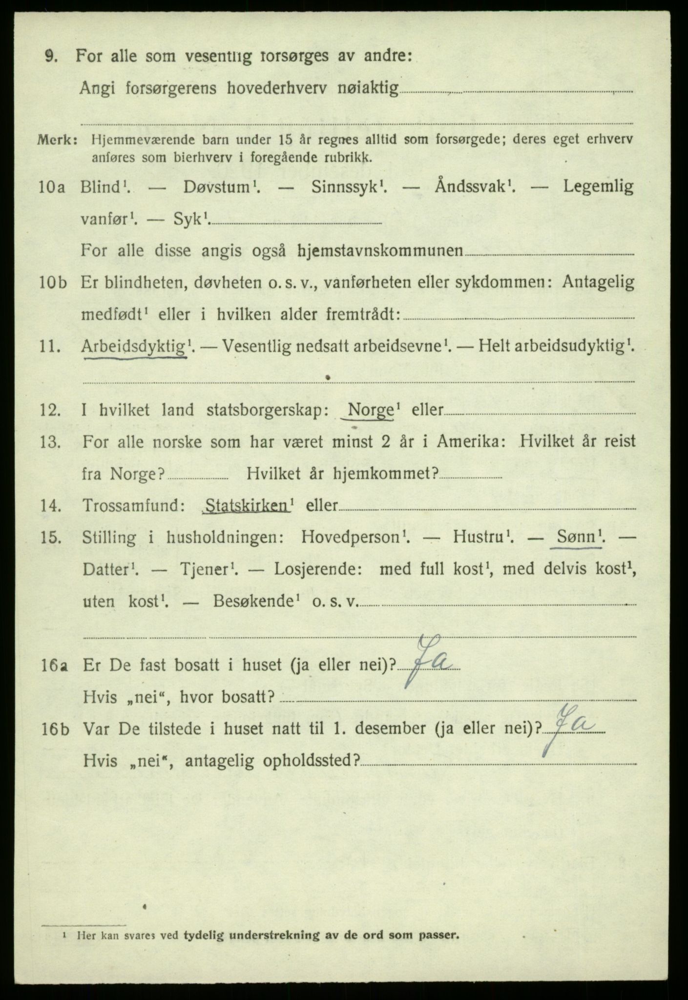 SAB, 1920 census for Samnanger, 1920, p. 2778