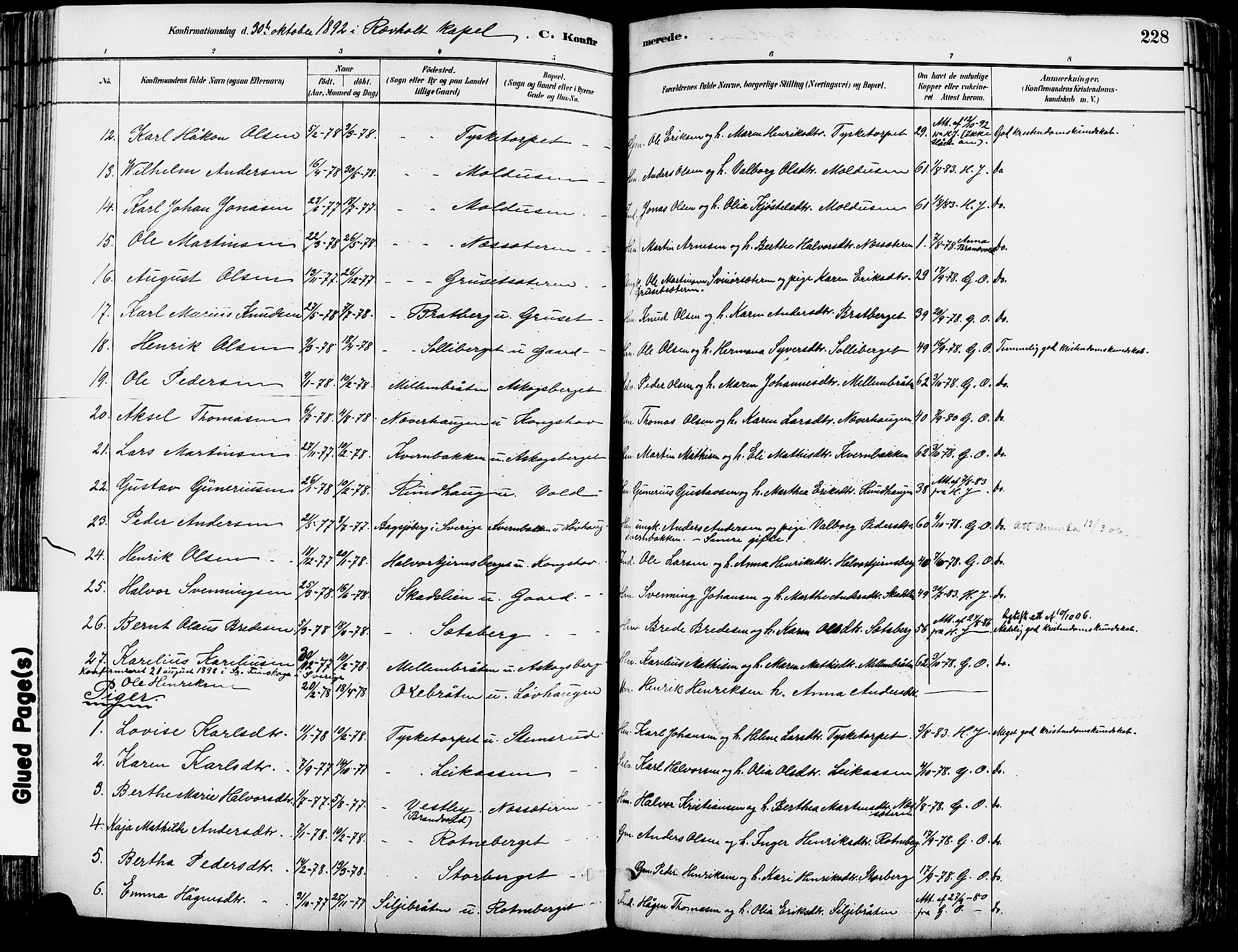 Grue prestekontor, AV/SAH-PREST-036/H/Ha/Haa/L0012: Parish register (official) no. 12, 1881-1897, p. 228