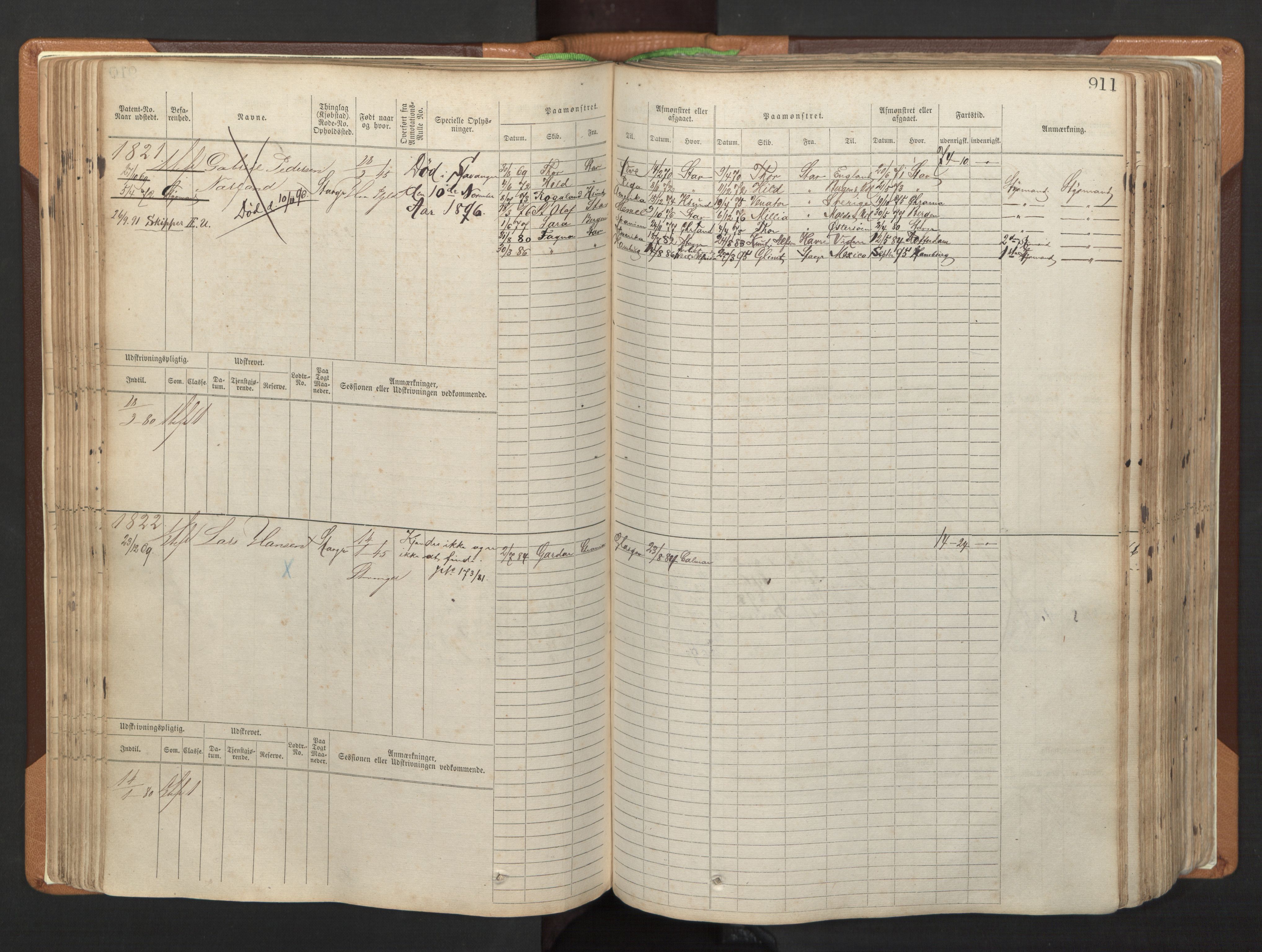 Stavanger sjømannskontor, AV/SAST-A-102006/F/Fb/Fbb/L0006: Sjøfartshovedrulle, patentnr. 1607-2402 (del 3), 1869-1880, p. 110