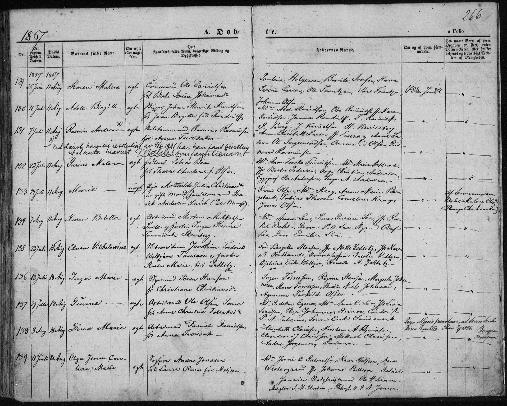 Domkirken sokneprestkontor, AV/SAST-A-101812/001/30/30BA/L0017: Parish register (official) no. A 16, 1855-1867, p. 266