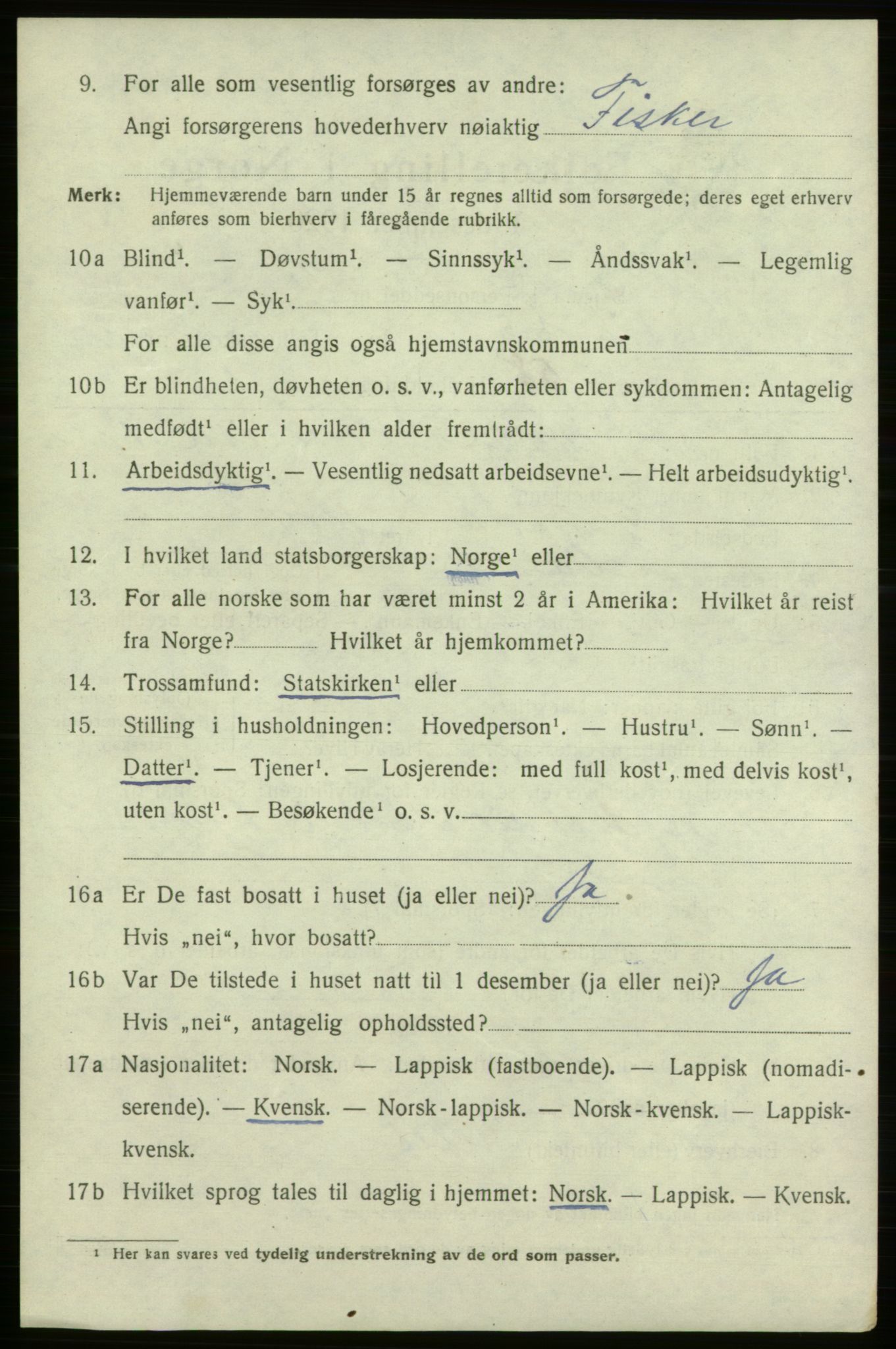 SATØ, 1920 census for Vadsø, 1920, p. 2182