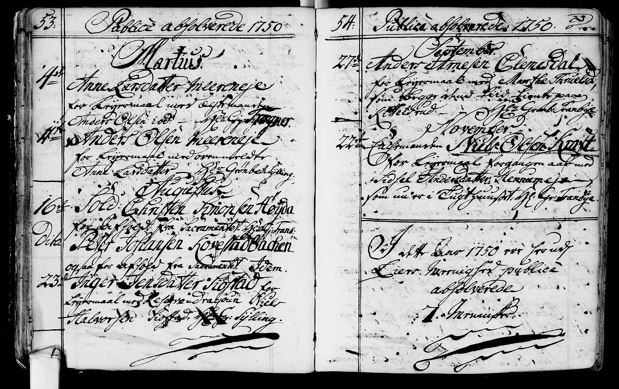 Lier kirkebøker, AV/SAKO-A-230/F/Fa/L0004: Parish register (official) no. I 4, 1749-1764, p. 53-54