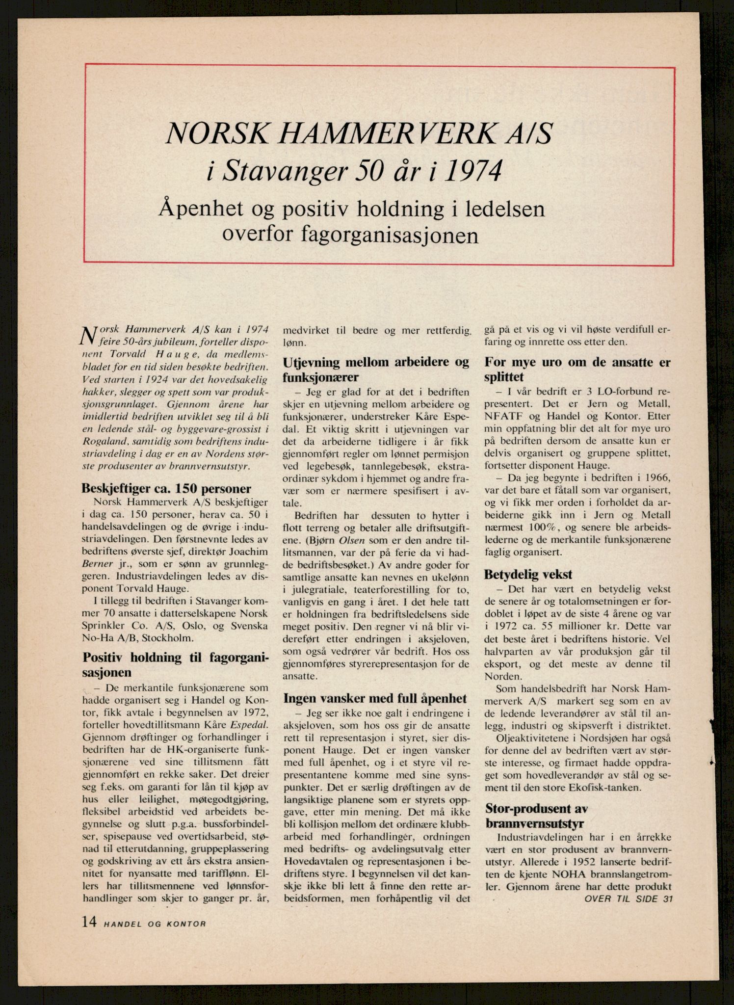 Nygaard, Kristen, AV/RA-PA-1398/F/Fi/L0002: Fagbevegelse, demokrati, Jern- og Metallprosjektet, 1970-2002, p. 14