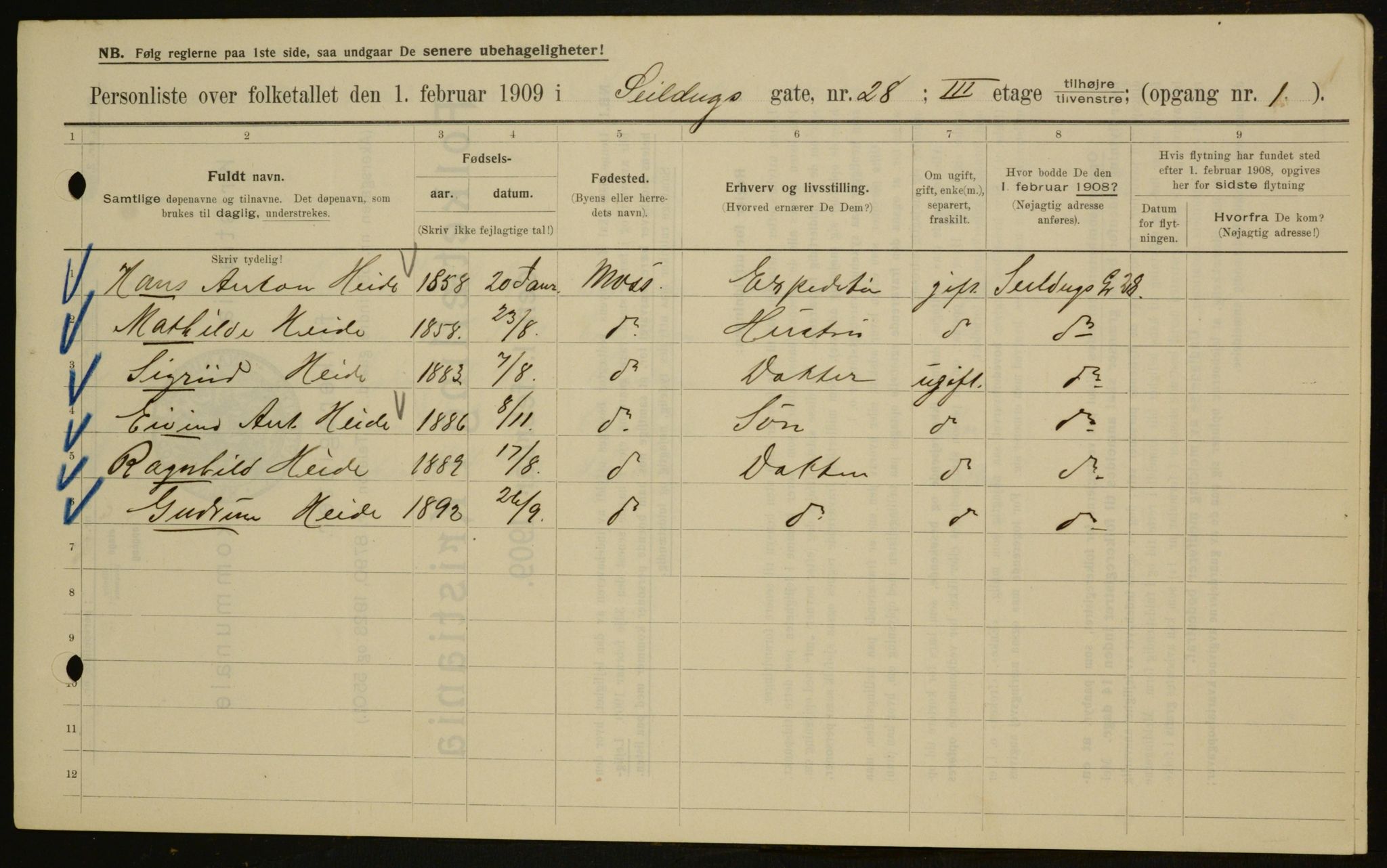 OBA, Municipal Census 1909 for Kristiania, 1909, p. 85859