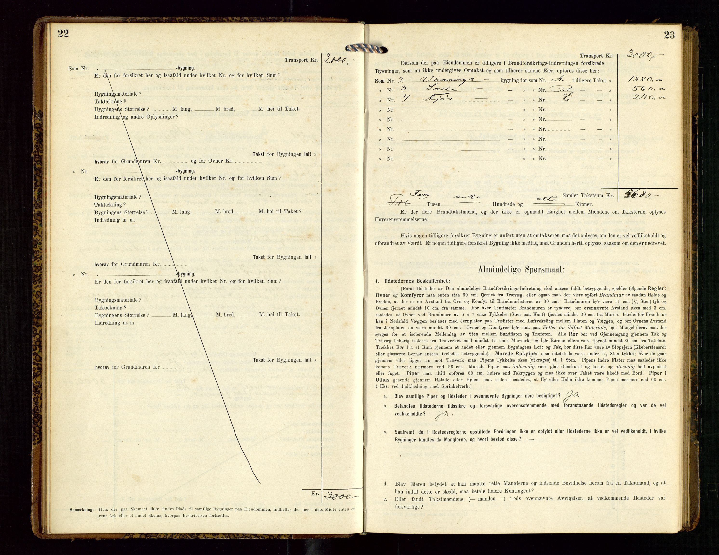 Sokndal lensmannskontor, AV/SAST-A-100417/Gob/L0003: "Brandtakst-Protokol", 1914-1917, p. 22-23