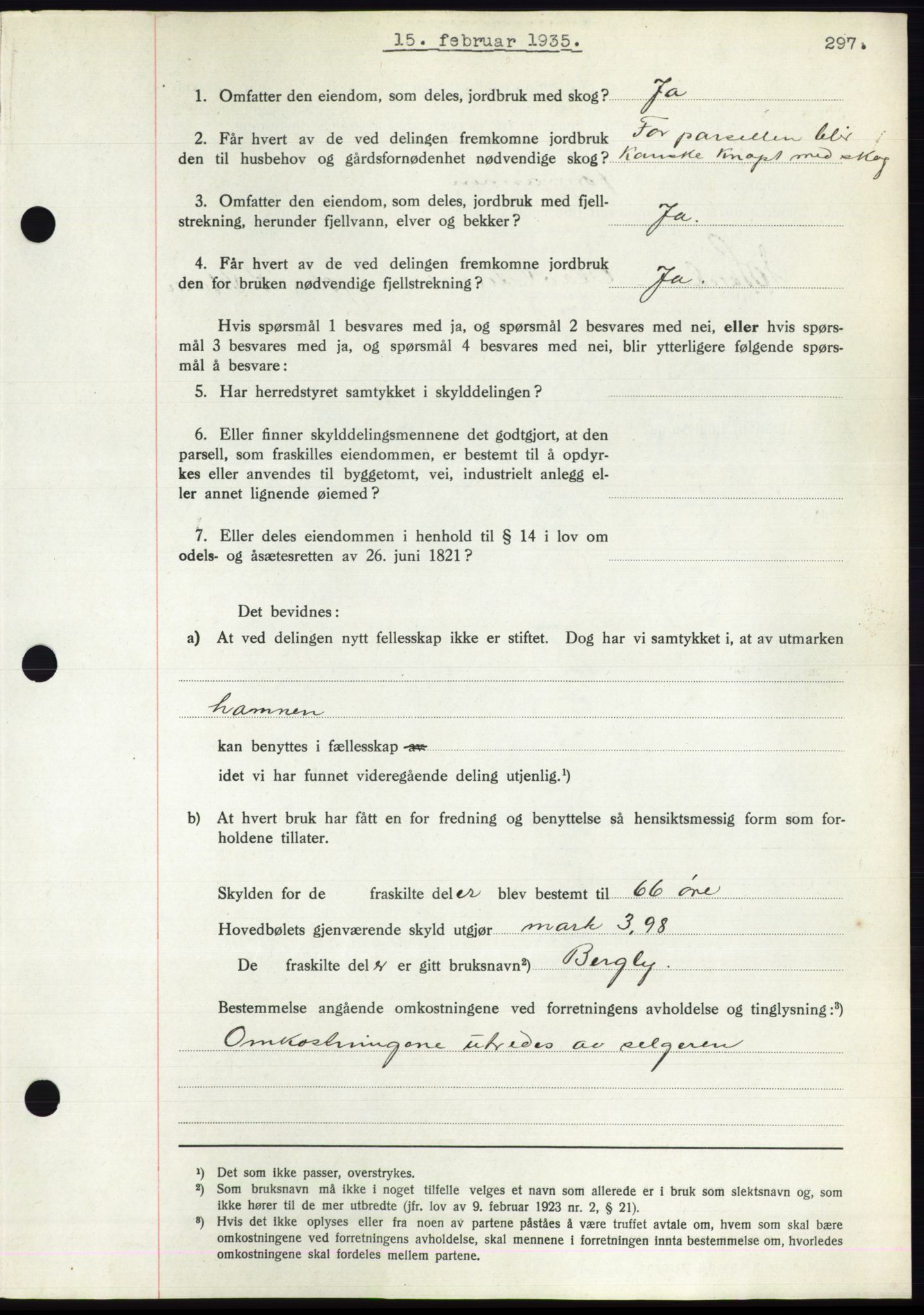 Romsdal sorenskriveri, AV/SAT-A-4149/1/2/2C/L0066: Mortgage book no. 60, 1934-1935, Deed date: 15.02.1935