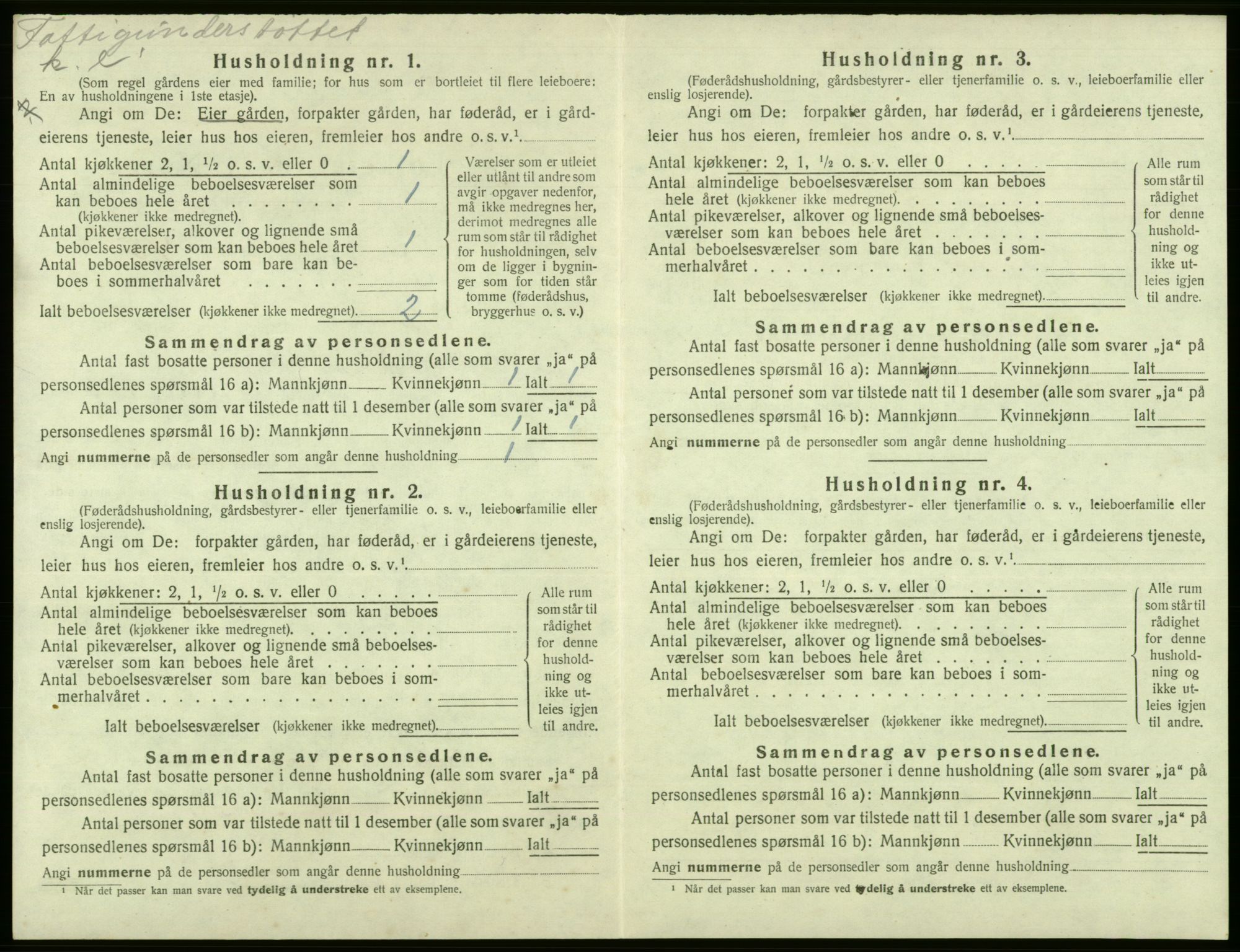 SAB, 1920 census for Tysnes, 1920, p. 246