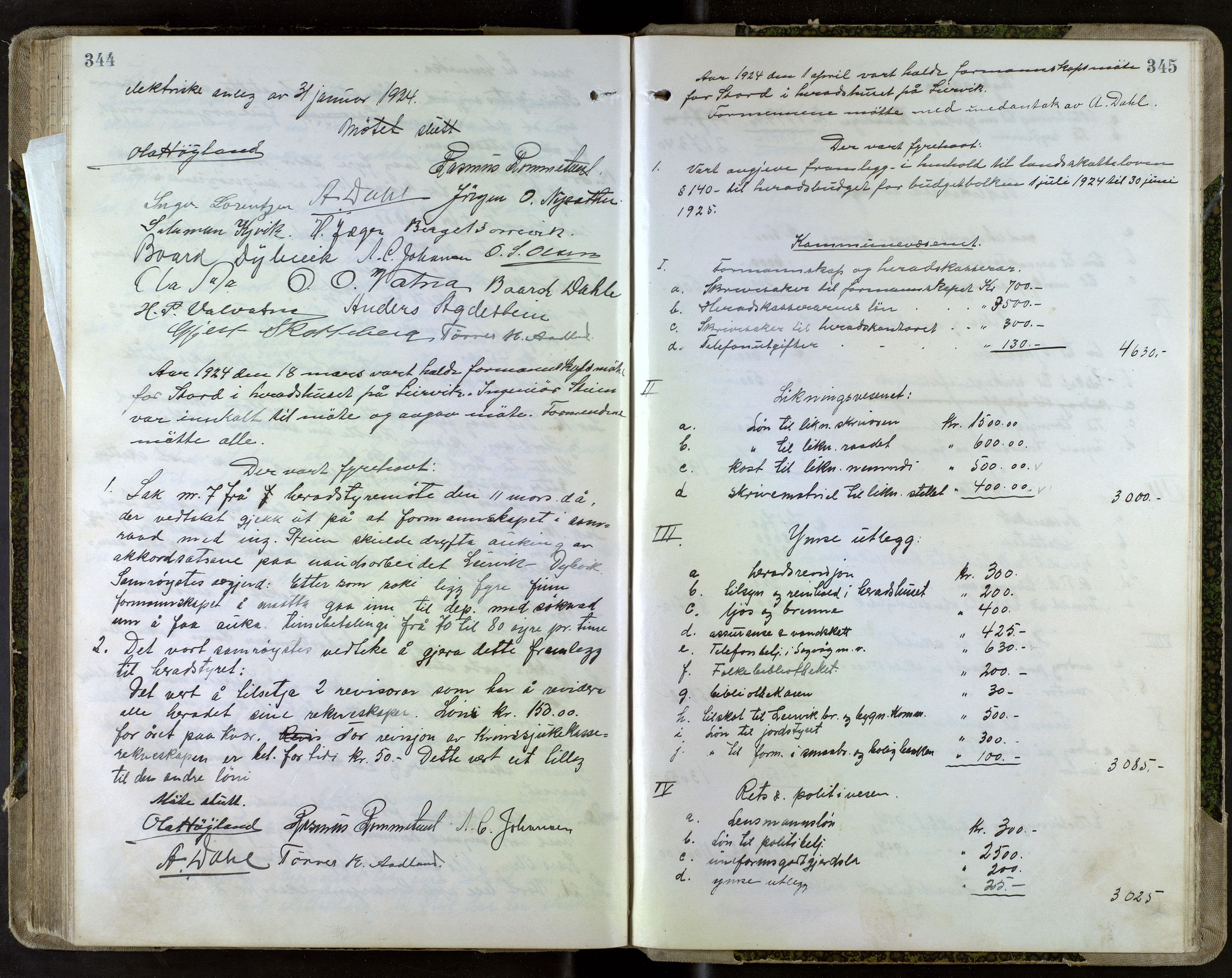 Stord kommune. Formannskapet, IKAH/1221-021/A/Aa/L0005: Møtebok for formannskapet og heradstyret , 1917-1924, p. 344-345