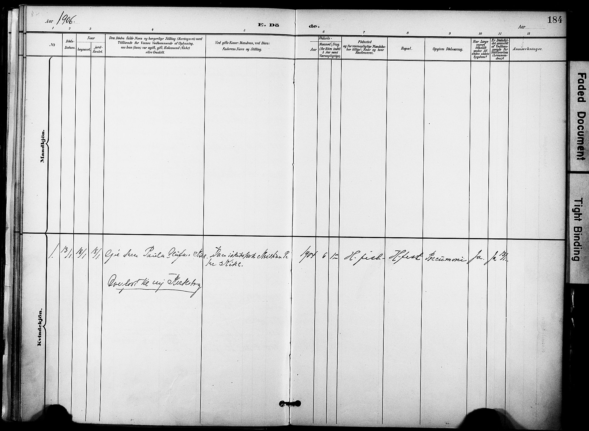 Hammerfest sokneprestkontor, SATØ/S-1347/H/Ha/L0010.kirke: Parish register (official) no. 10, 1898-1905, p. 184