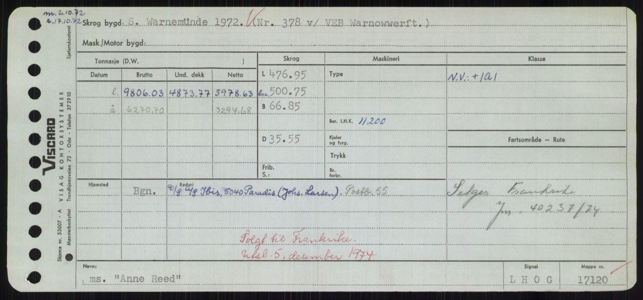 Sjøfartsdirektoratet med forløpere, Skipsmålingen, RA/S-1627/H/Hd/L0001: Fartøy, A-Anv, p. 749