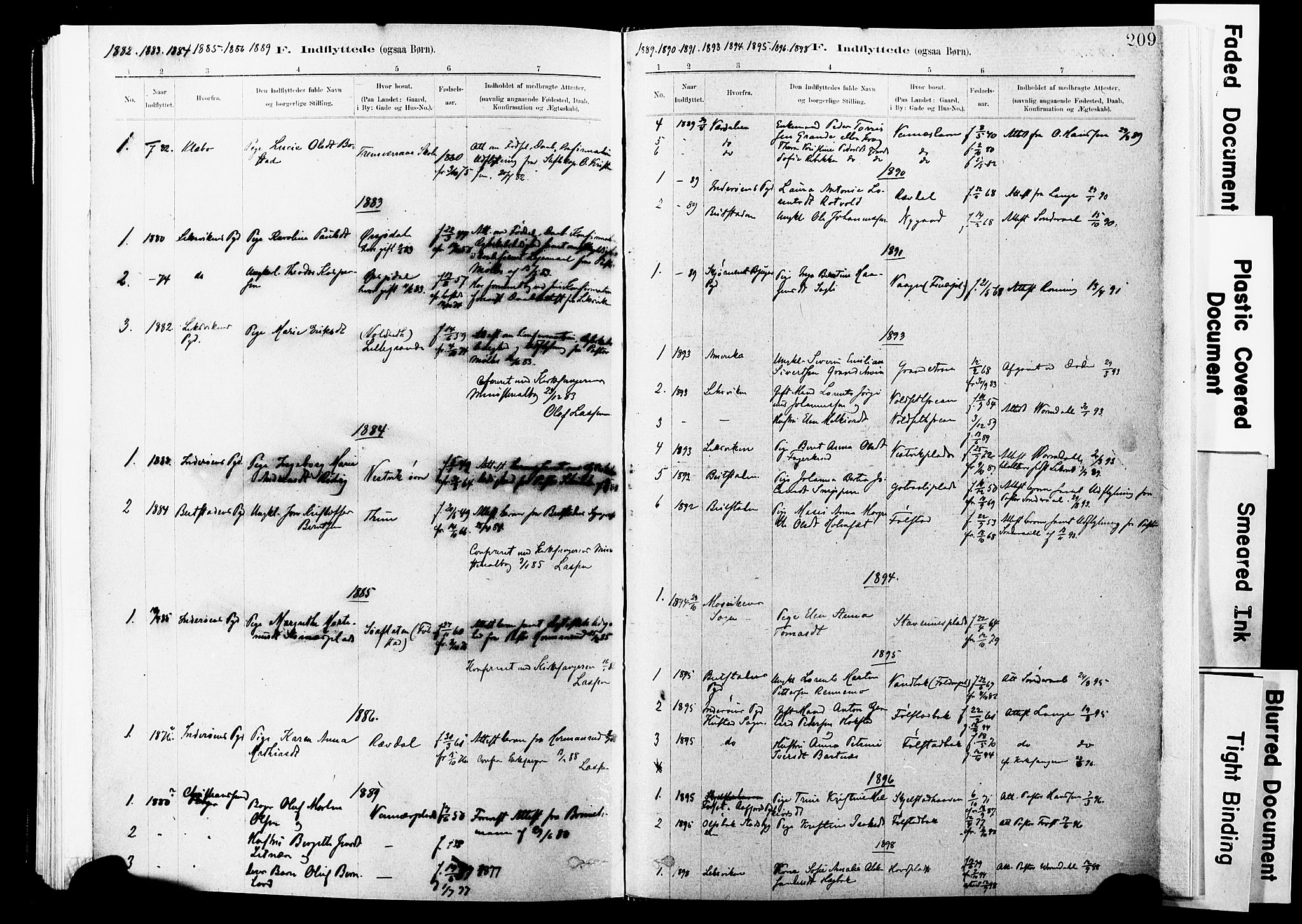 Ministerialprotokoller, klokkerbøker og fødselsregistre - Nord-Trøndelag, SAT/A-1458/744/L0420: Parish register (official) no. 744A04, 1882-1904, p. 209