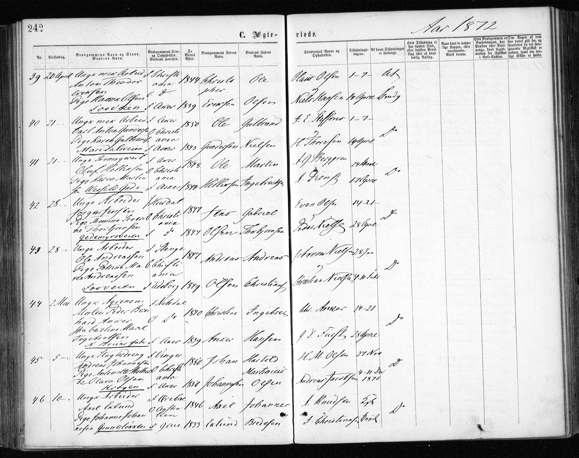 Gamle Aker prestekontor Kirkebøker, SAO/A-10617a/F/L0003: Parish register (official) no. 3, 1865-1873, p. 242
