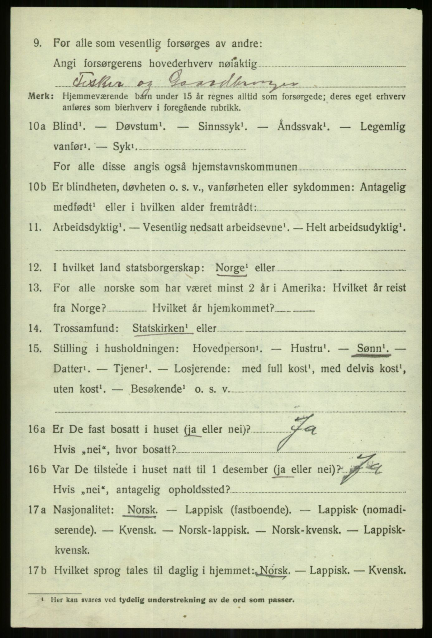 SATØ, 1920 census for Karlsøy, 1920, p. 2637