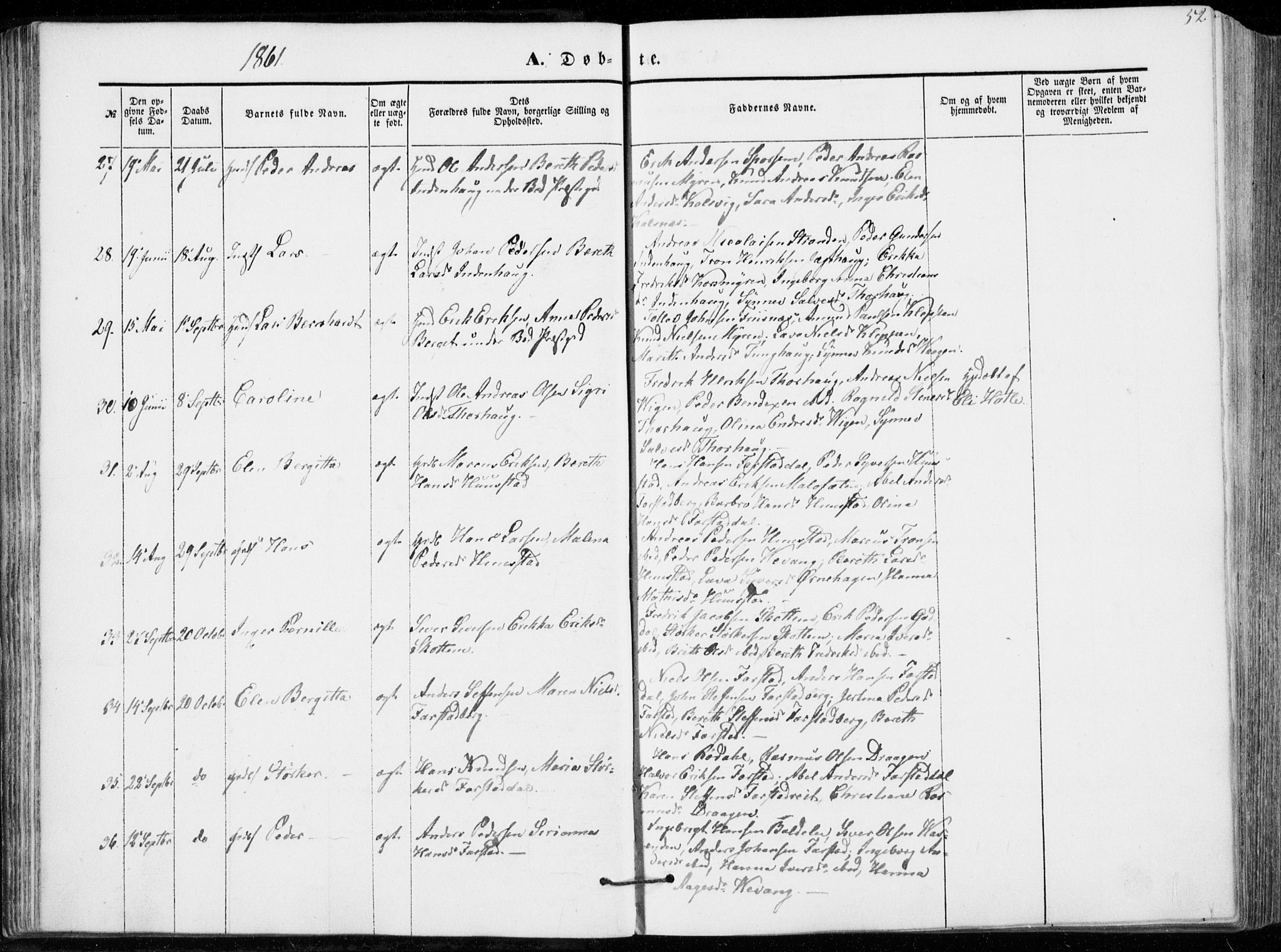 Ministerialprotokoller, klokkerbøker og fødselsregistre - Møre og Romsdal, AV/SAT-A-1454/566/L0767: Parish register (official) no. 566A06, 1852-1868, p. 52