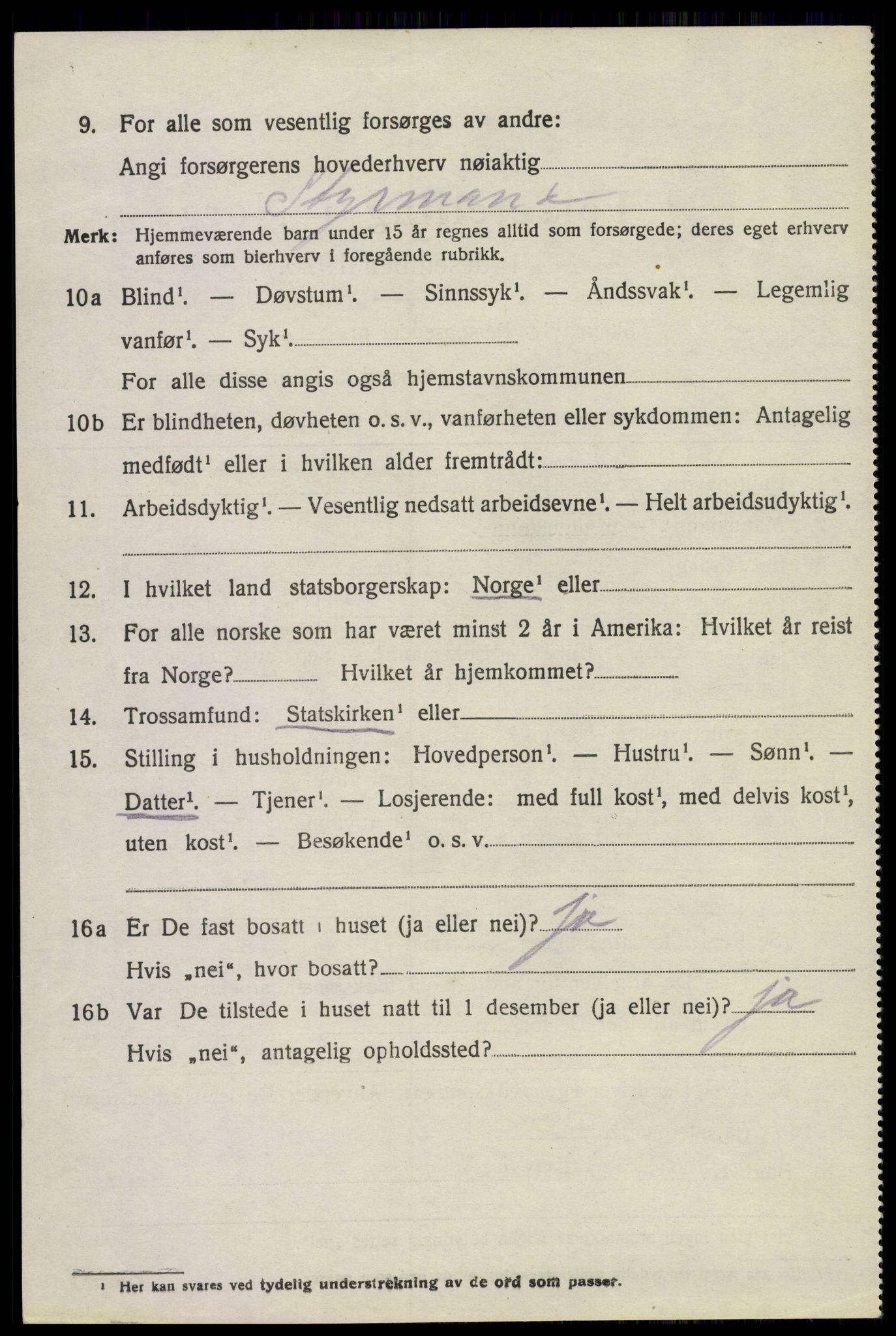 SAKO, 1920 census for Sem, 1920, p. 16300