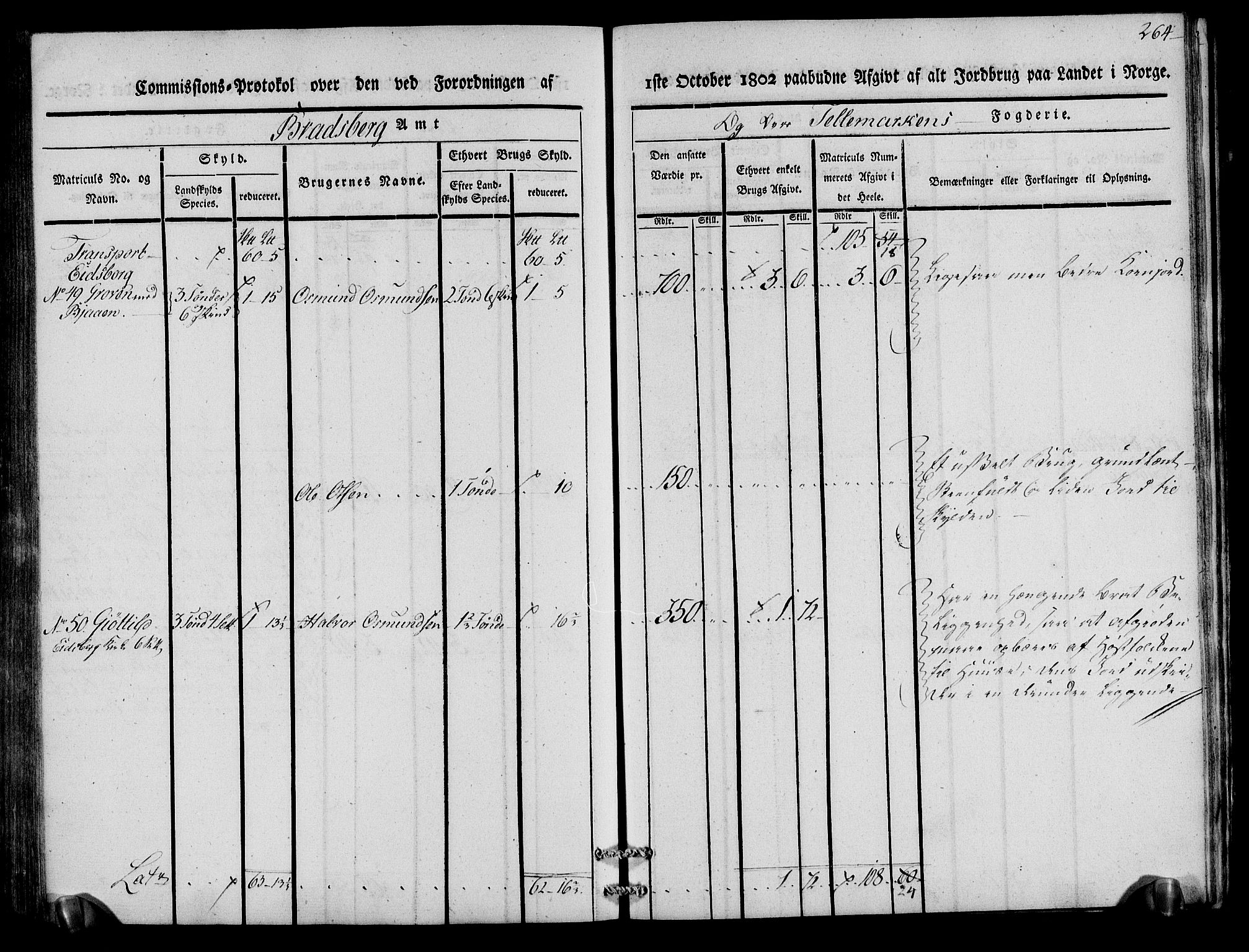 Rentekammeret inntil 1814, Realistisk ordnet avdeling, AV/RA-EA-4070/N/Ne/Nea/L0075: Øvre Telemarken fogderi. Kommisjonsprotokoll for fogderiets vestre del - Kviteseid, Vinje, Moland [):Fyresdal] og Lårdal prestegjeld., 1803, p. 266