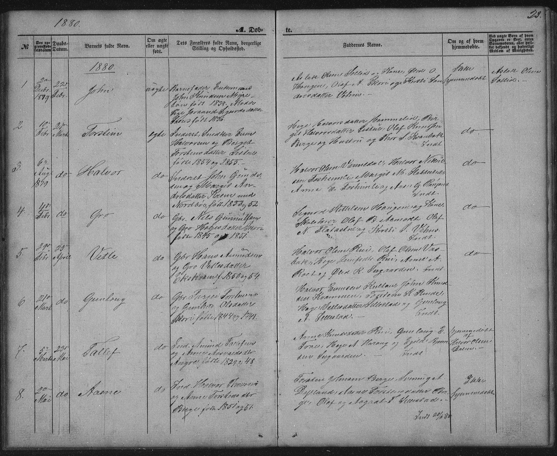 Seljord kirkebøker, SAKO/A-20/G/Gc/L0002: Parish register (copy) no. III 2, 1872-1886, p. 23