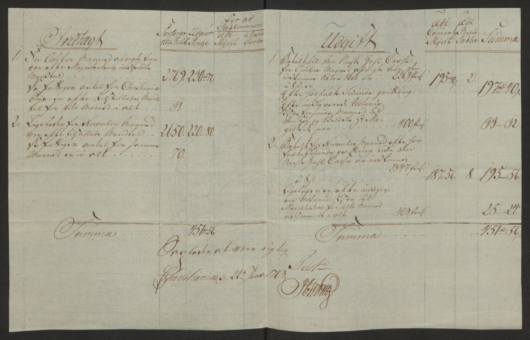 Rentekammeret inntil 1814, Reviderte regnskaper, Byregnskaper, RA/EA-4066/R/Re/L0071/0001: [E13] Kontribusjonsregnskap / Ekstraskatt, 1762, p. 196