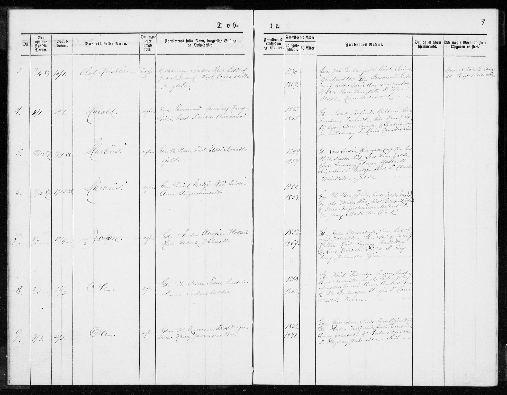 Ministerialprotokoller, klokkerbøker og fødselsregistre - Møre og Romsdal, AV/SAT-A-1454/551/L0631: Parish register (copy) no. 551C03, 1886-1894, p. 9