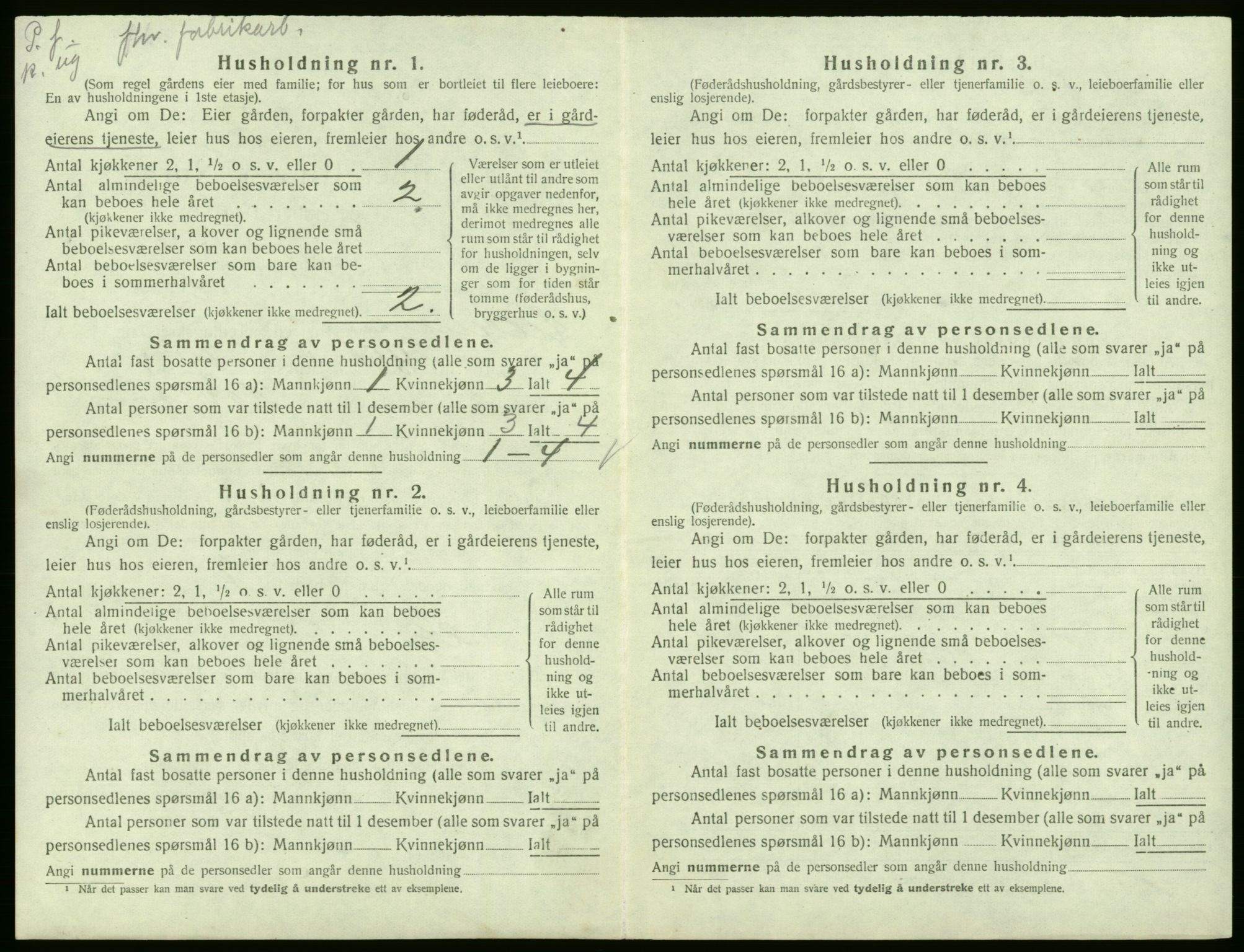 SAB, 1920 census for Ullensvang, 1920, p. 694