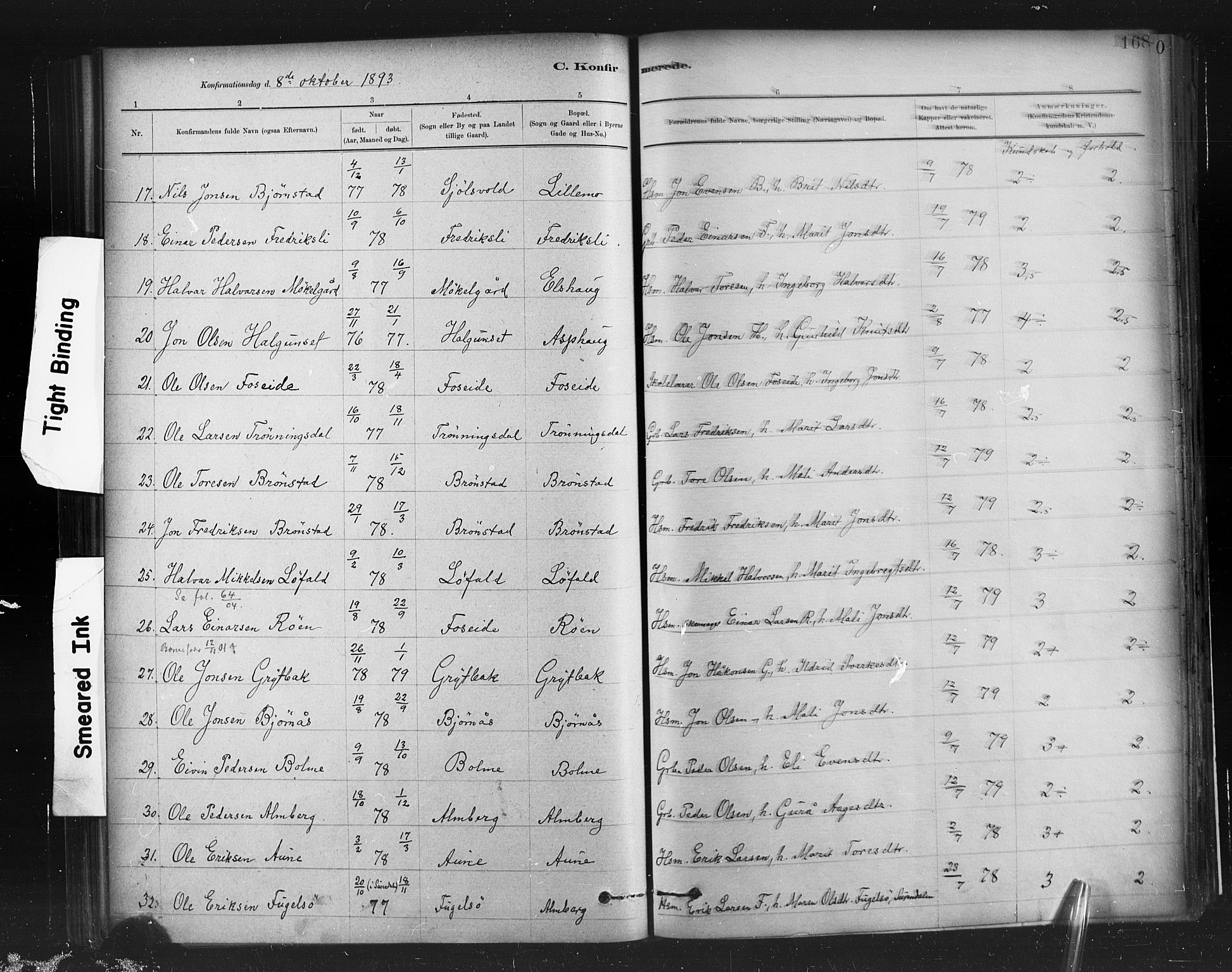 Ministerialprotokoller, klokkerbøker og fødselsregistre - Møre og Romsdal, AV/SAT-A-1454/598/L1069: Parish register (official) no. 598A03, 1882-1895, p. 168