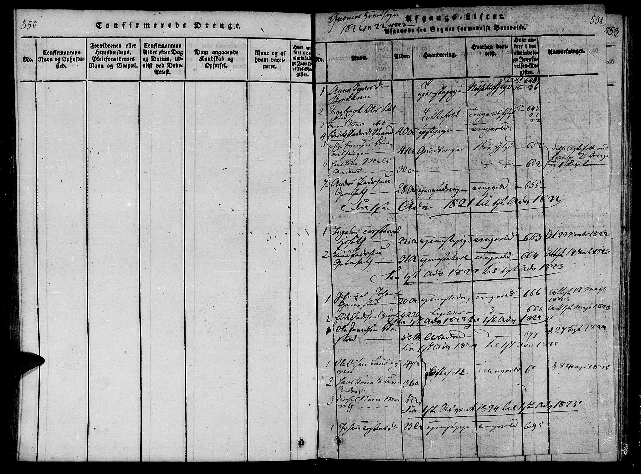 Ministerialprotokoller, klokkerbøker og fødselsregistre - Møre og Romsdal, SAT/A-1454/568/L0800: Parish register (official) no. 568A09 /1, 1819-1830, p. 550-551