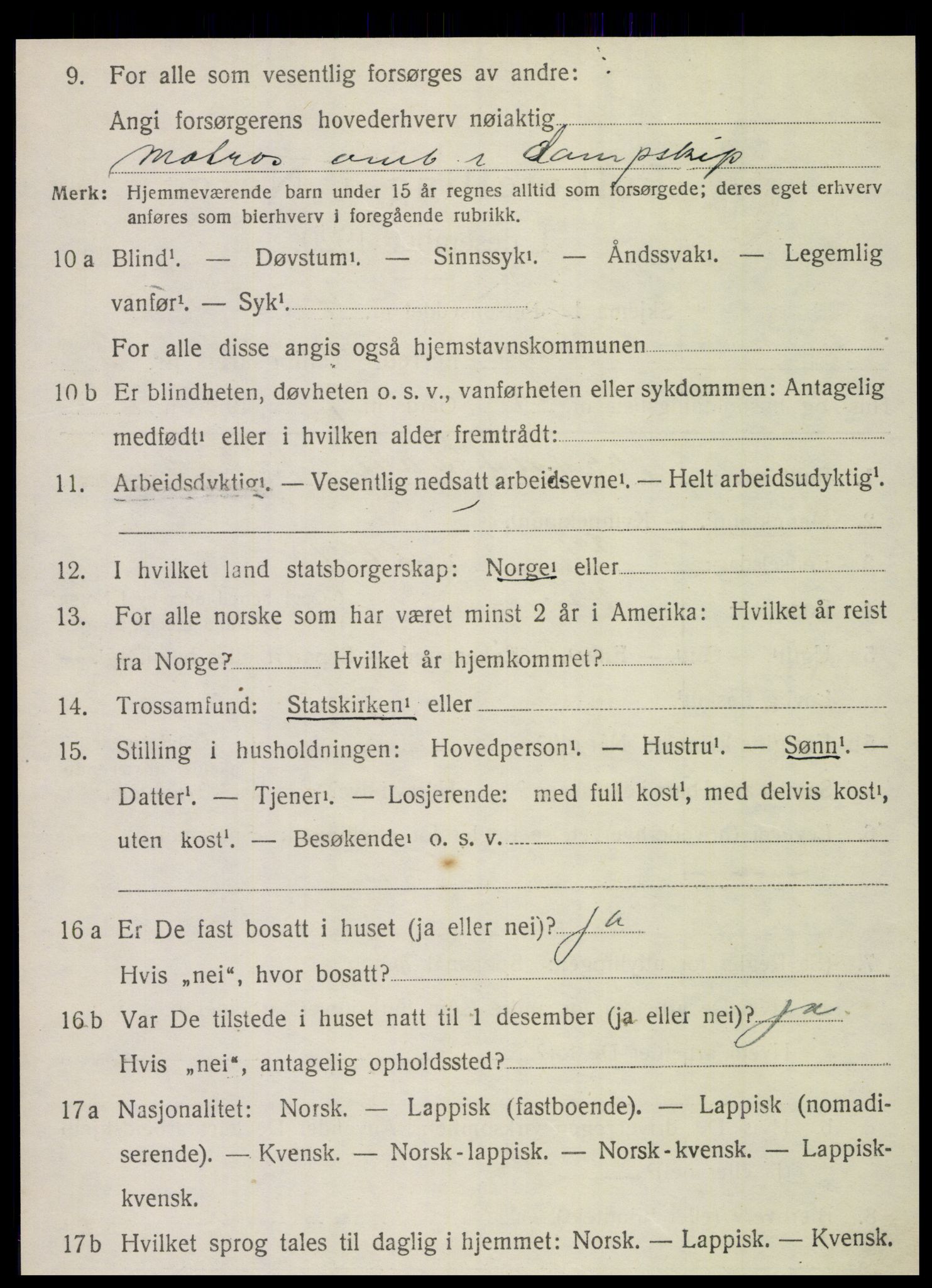 SAT, 1920 census for Vega, 1920, p. 1924