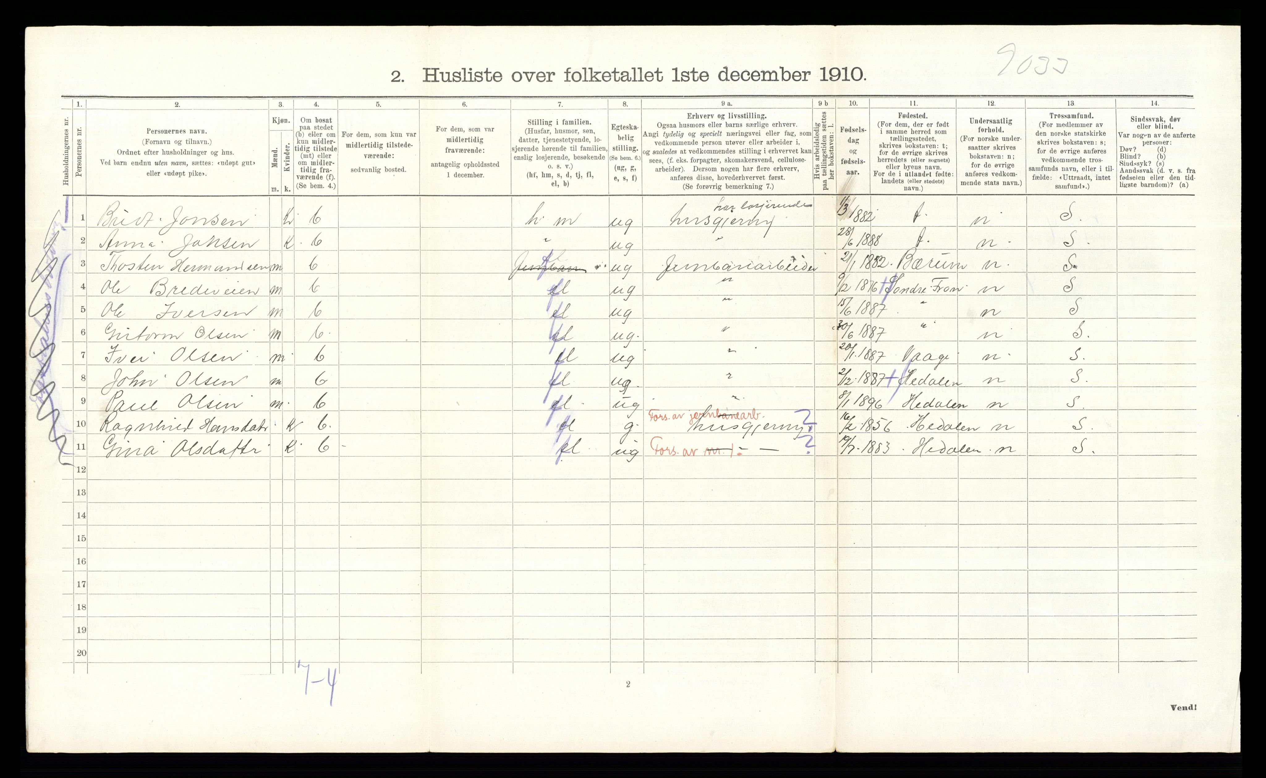 RA, 1910 census for Dovre, 1910, p. 686