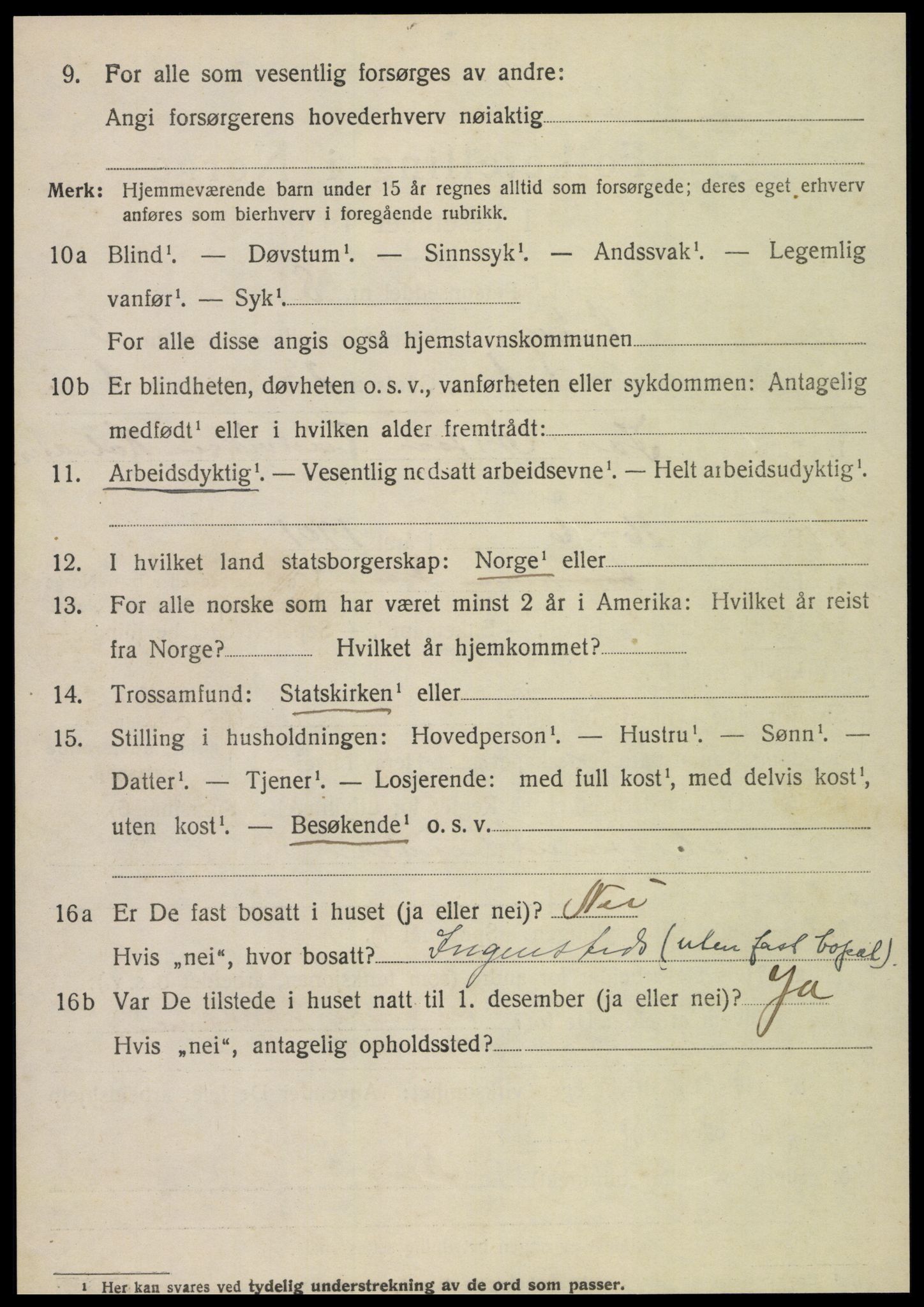 SAT, 1920 census for Veøy, 1920, p. 2338