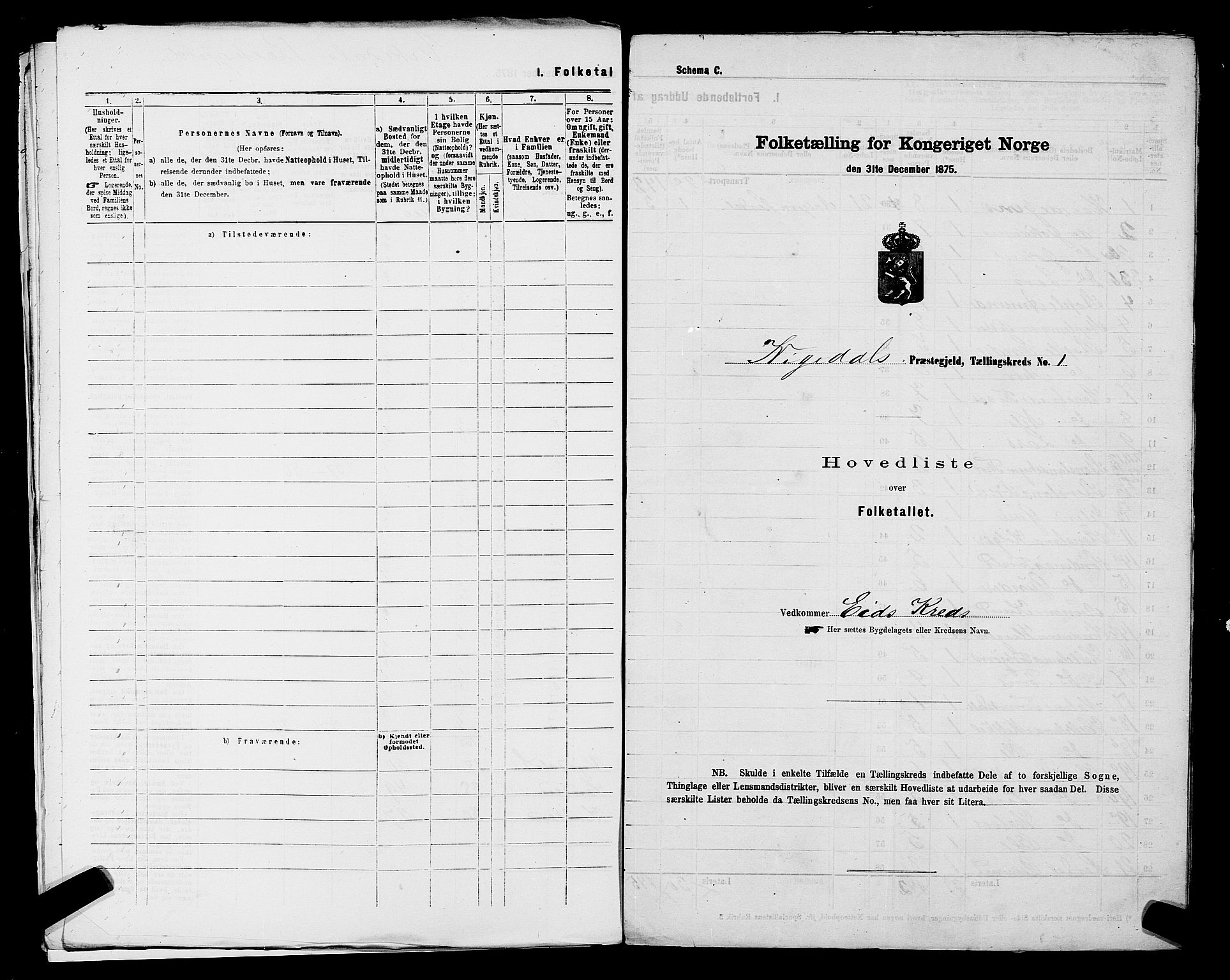 SAST, 1875 census for 1157P Vikedal, 1875, p. 6