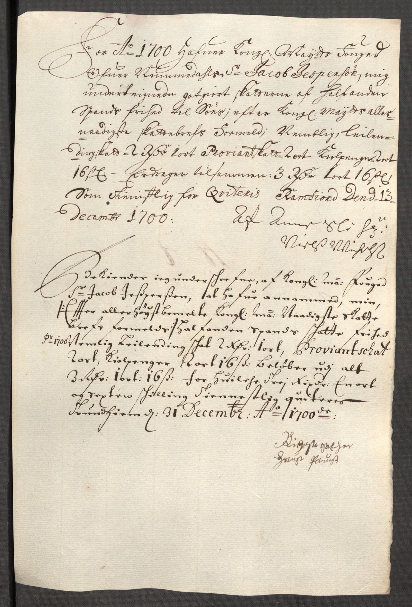 Rentekammeret inntil 1814, Reviderte regnskaper, Fogderegnskap, AV/RA-EA-4092/R64/L4426: Fogderegnskap Namdal, 1699-1700, p. 296