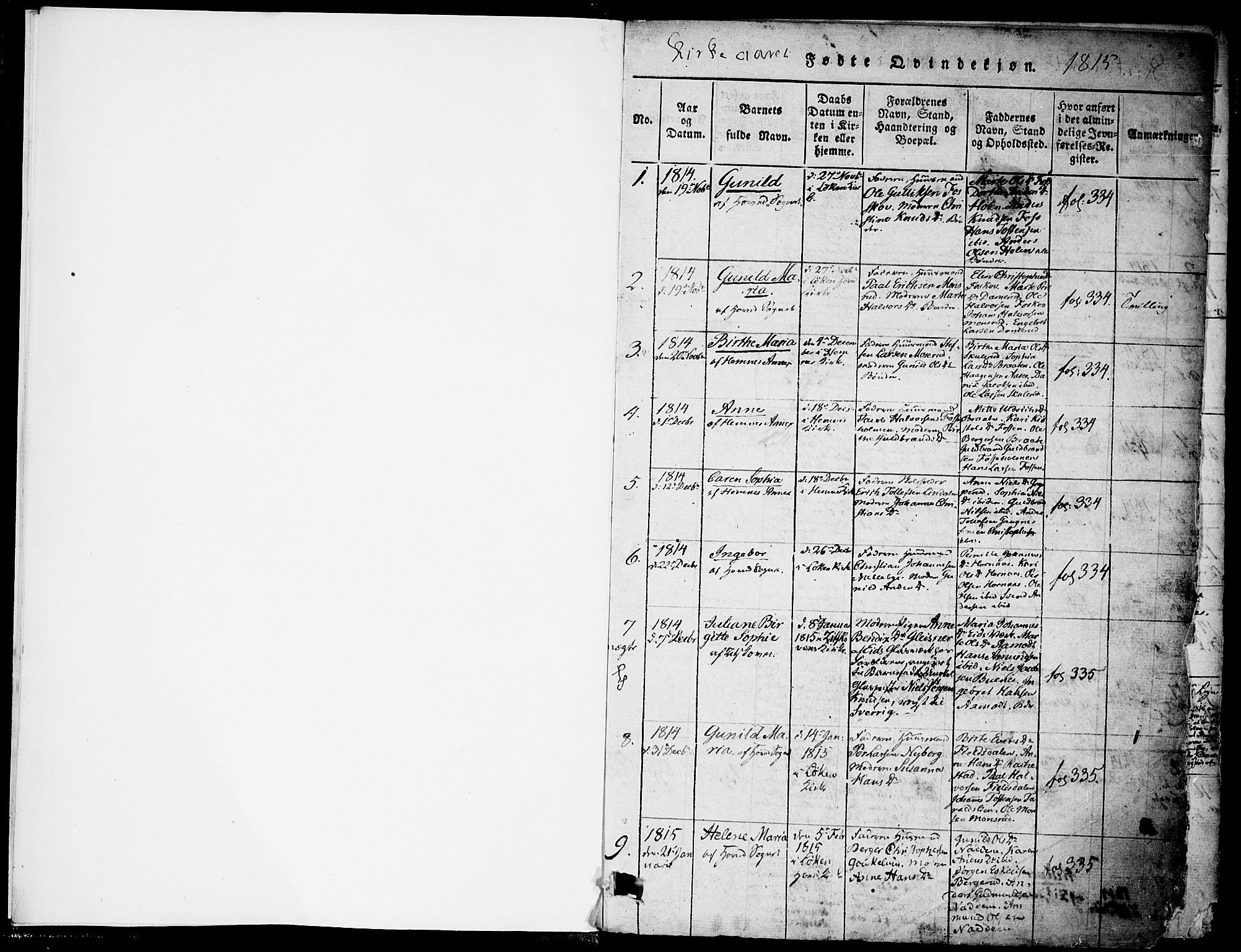 Høland prestekontor Kirkebøker, SAO/A-10346a/F/Fa/L0007: Parish register (official) no. I 7, 1814-1827, p. 1