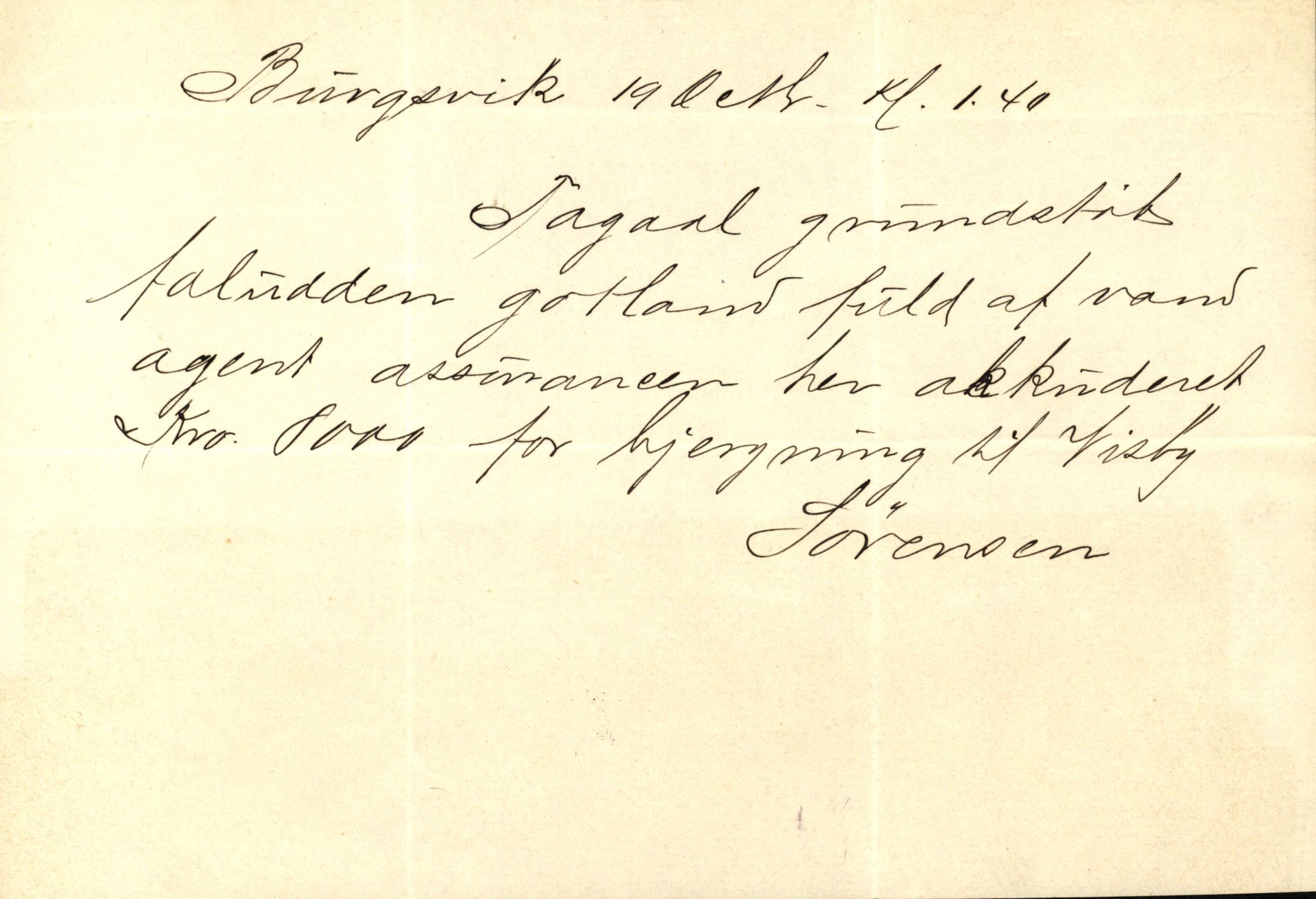 Pa 63 - Østlandske skibsassuranceforening, VEMU/A-1079/G/Ga/L0018/0010: Havaridokumenter / Tagal, Vesta, Tordenskjold av Bergen, Tordenskjold av Kristiansand, 1885, p. 26