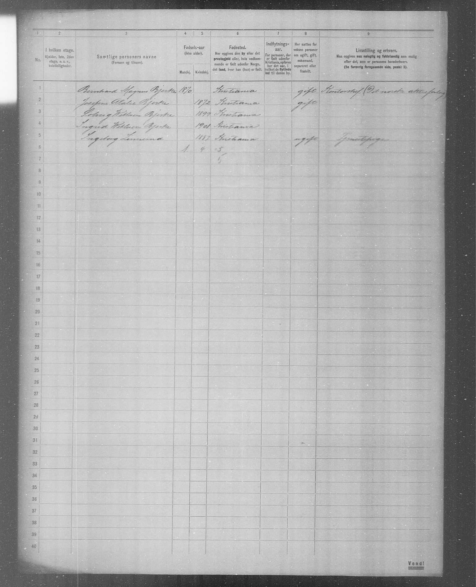 OBA, Municipal Census 1904 for Kristiania, 1904, p. 4522