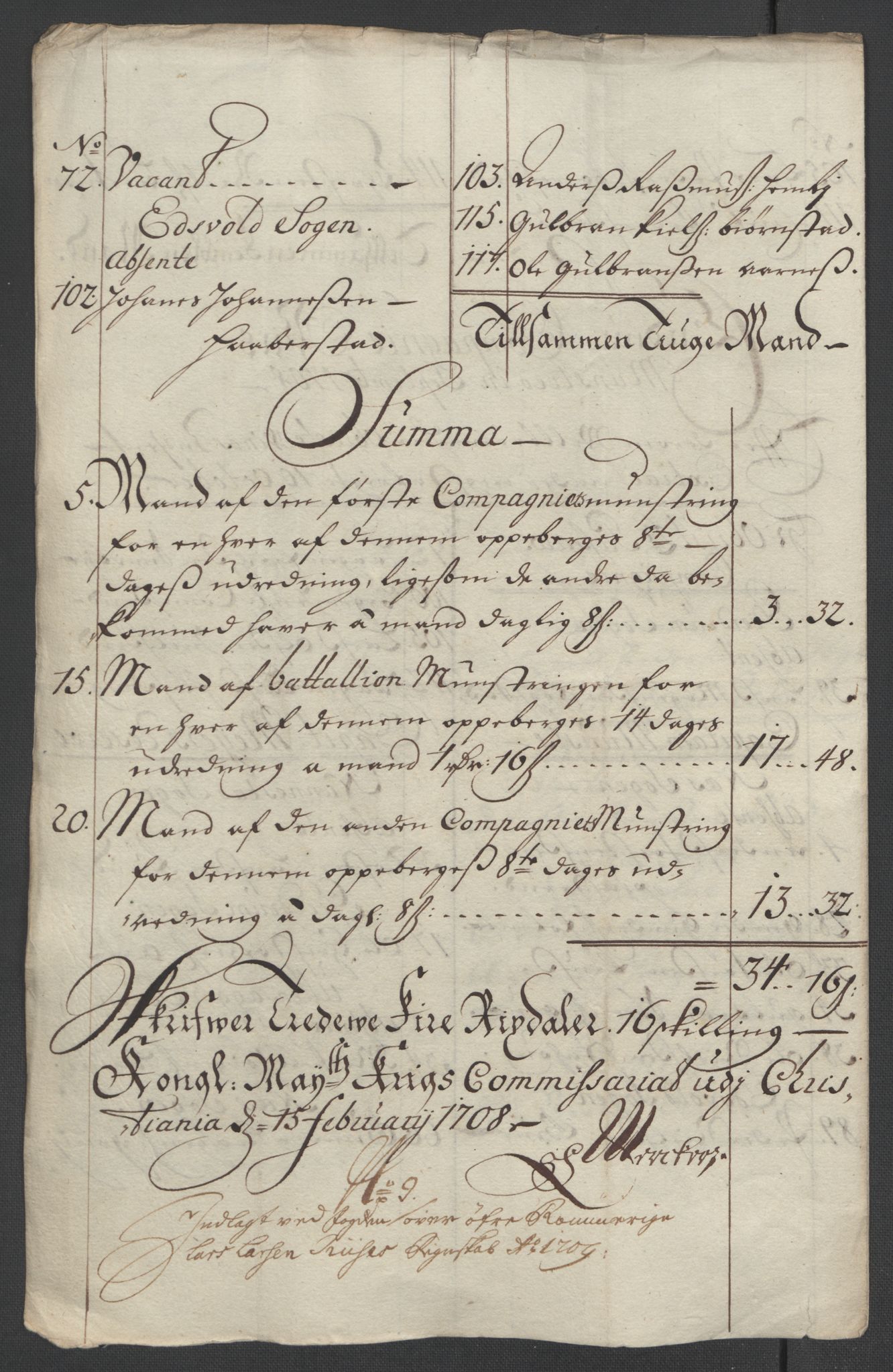 Rentekammeret inntil 1814, Reviderte regnskaper, Fogderegnskap, RA/EA-4092/R12/L0719: Fogderegnskap Øvre Romerike, 1708-1709, p. 371