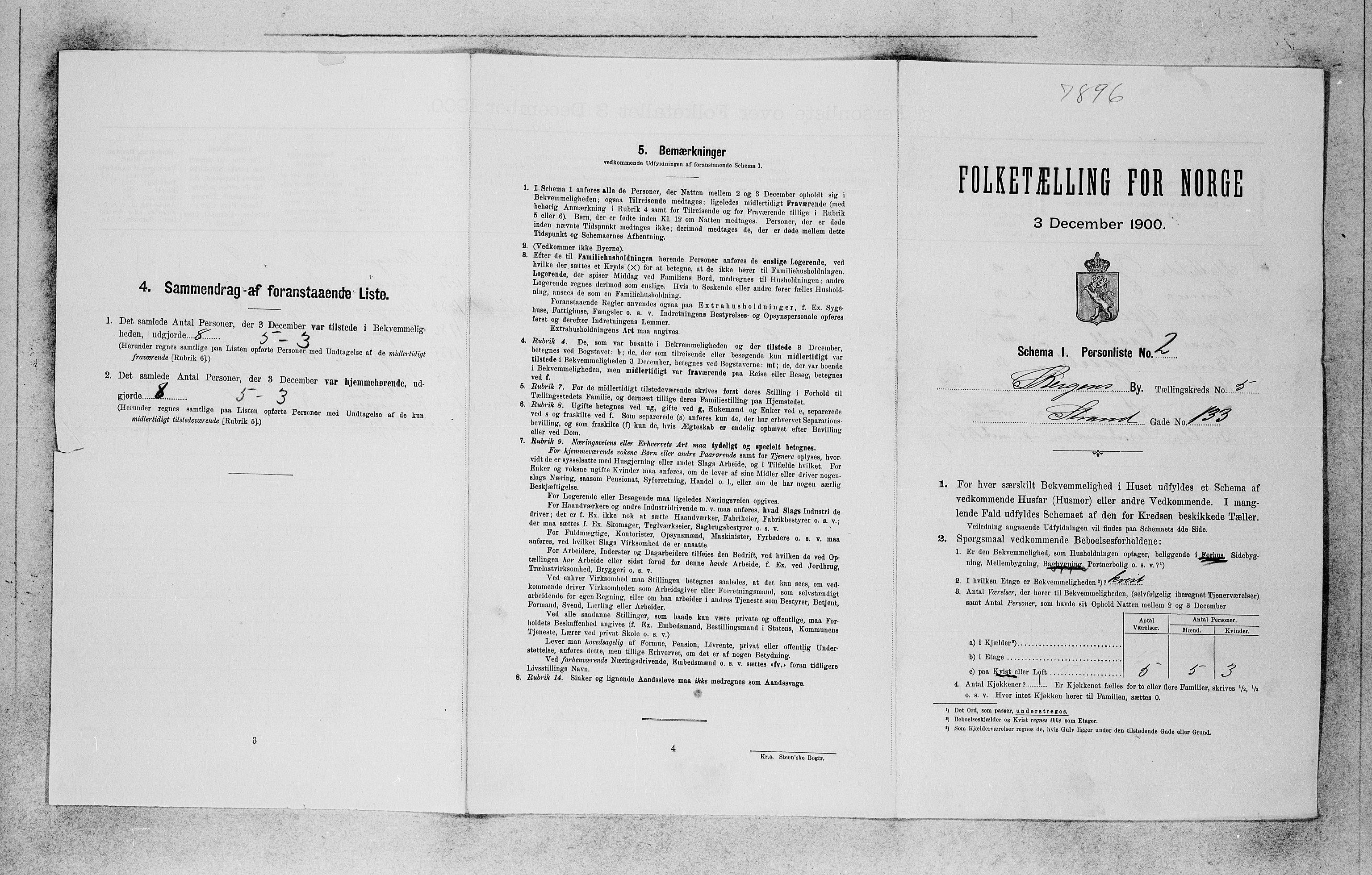 SAB, 1900 census for Bergen, 1900, p. 1030