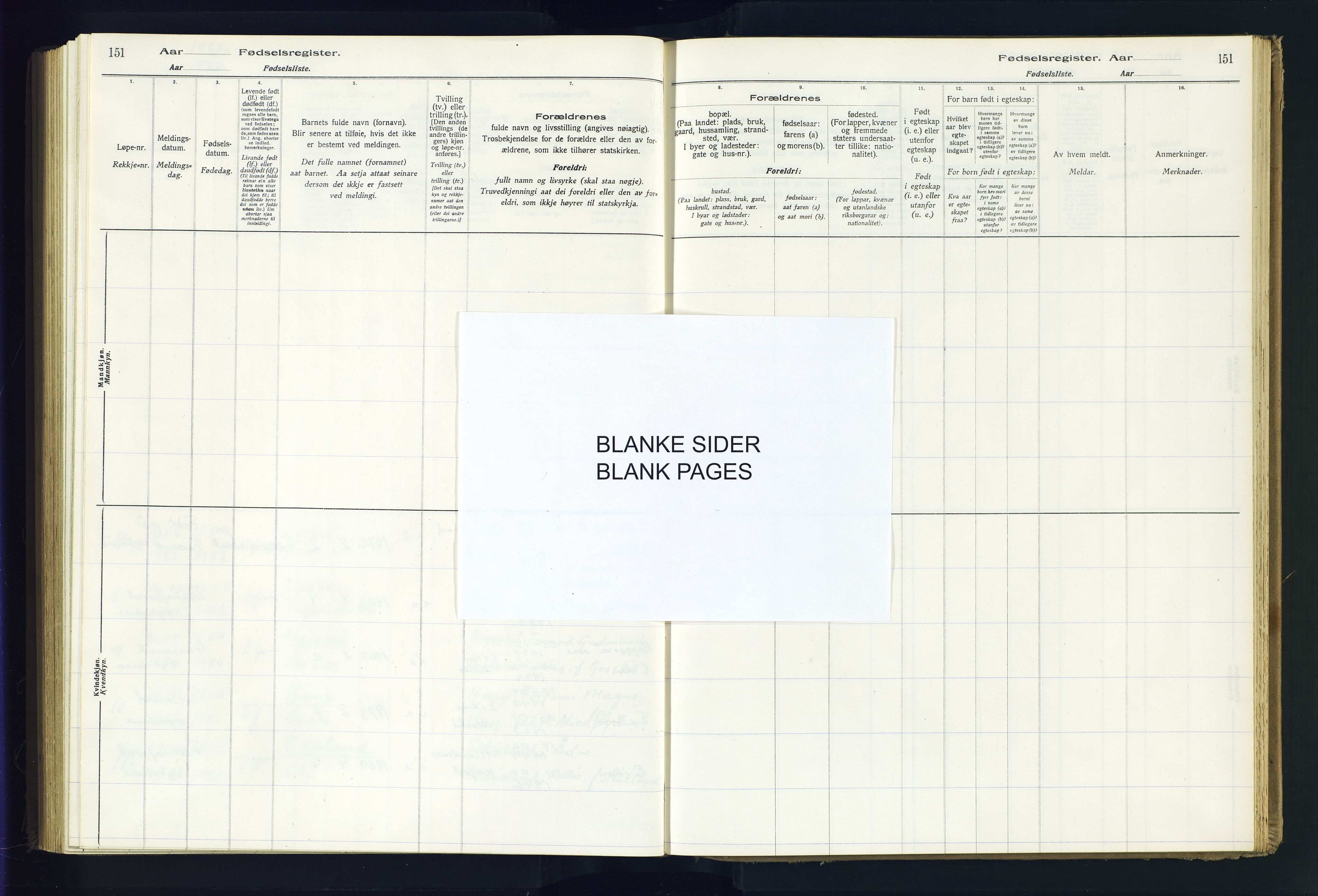 Hægebostad sokneprestkontor, AV/SAK-1111-0024/J/Ja/L0002: Birth register no. II.6.8, 1916-1982