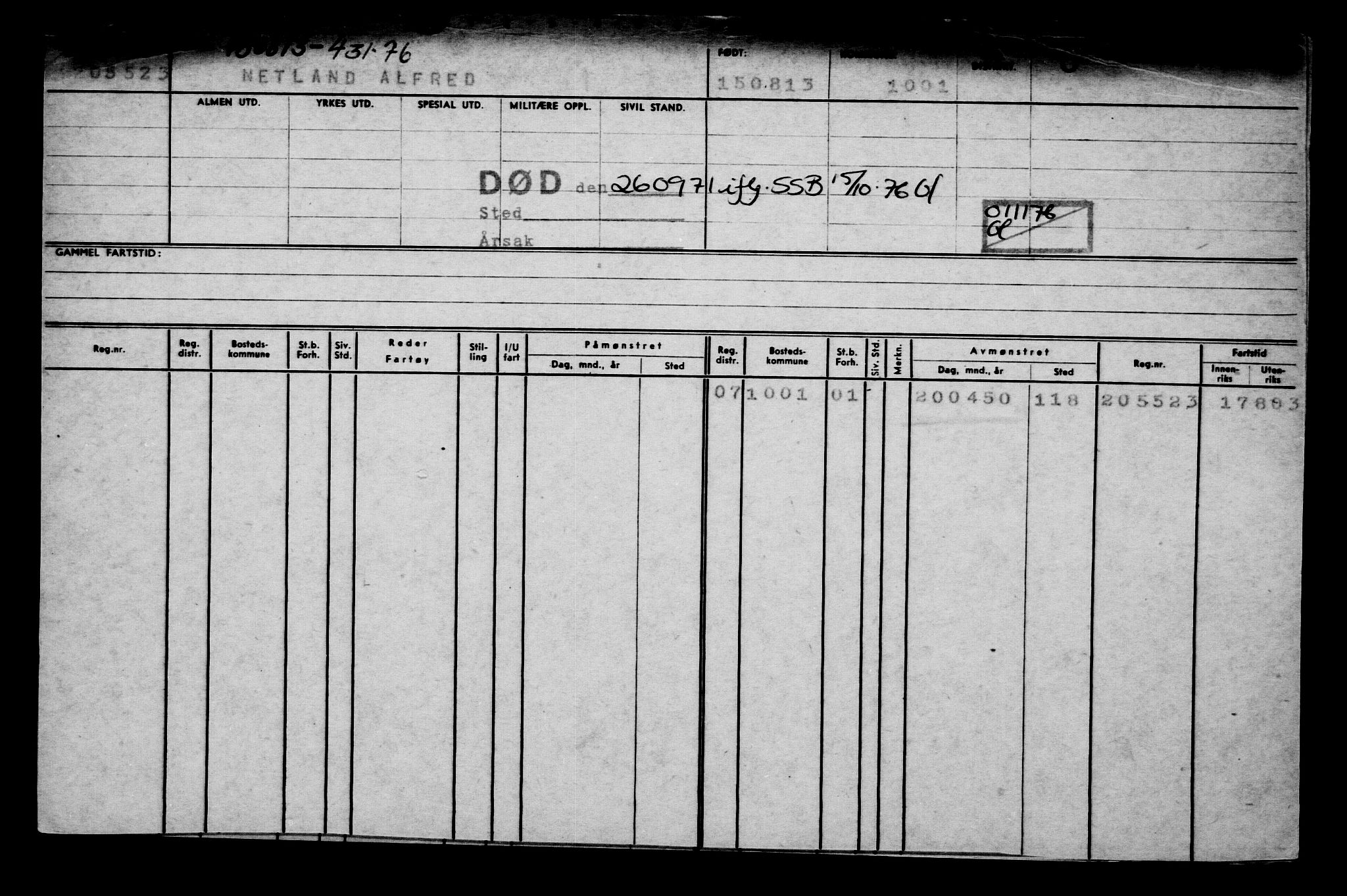 Direktoratet for sjømenn, AV/RA-S-3545/G/Gb/L0114: Hovedkort, 1913, p. 696