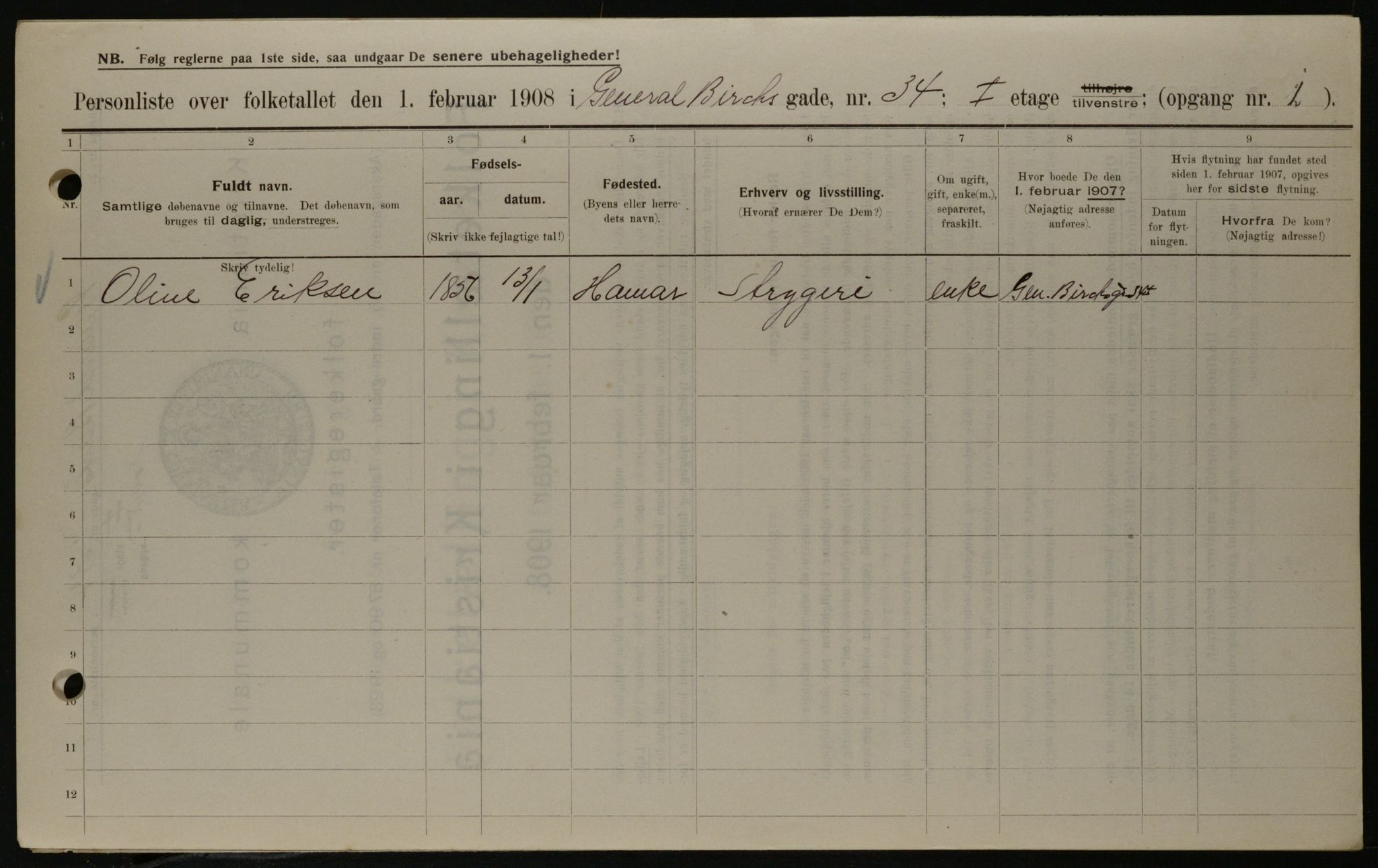 OBA, Municipal Census 1908 for Kristiania, 1908, p. 26269