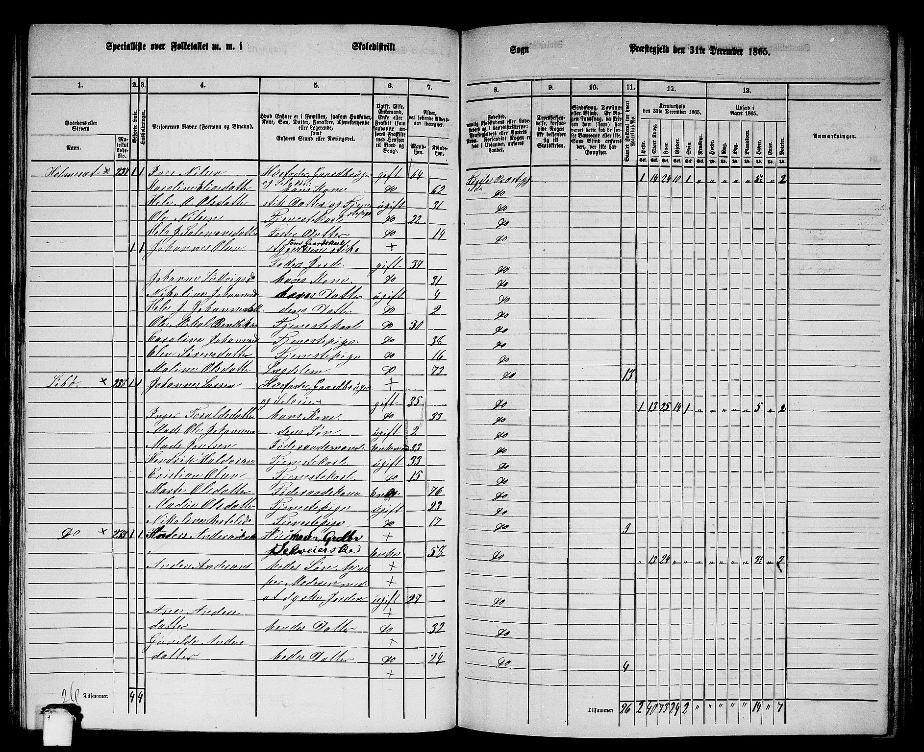 RA, 1865 census for Førde, 1865, p. 175