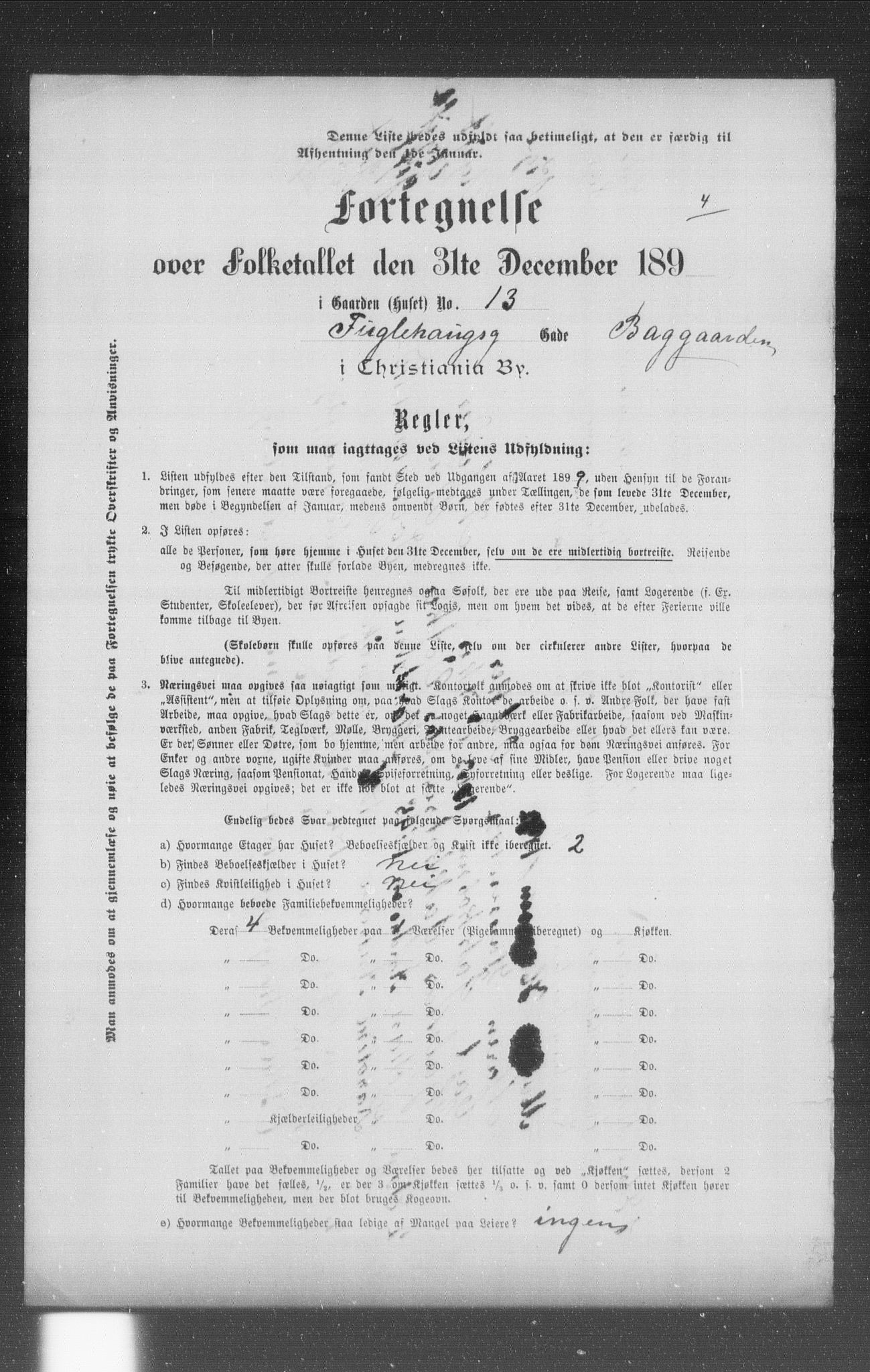 OBA, Municipal Census 1899 for Kristiania, 1899, p. 3746