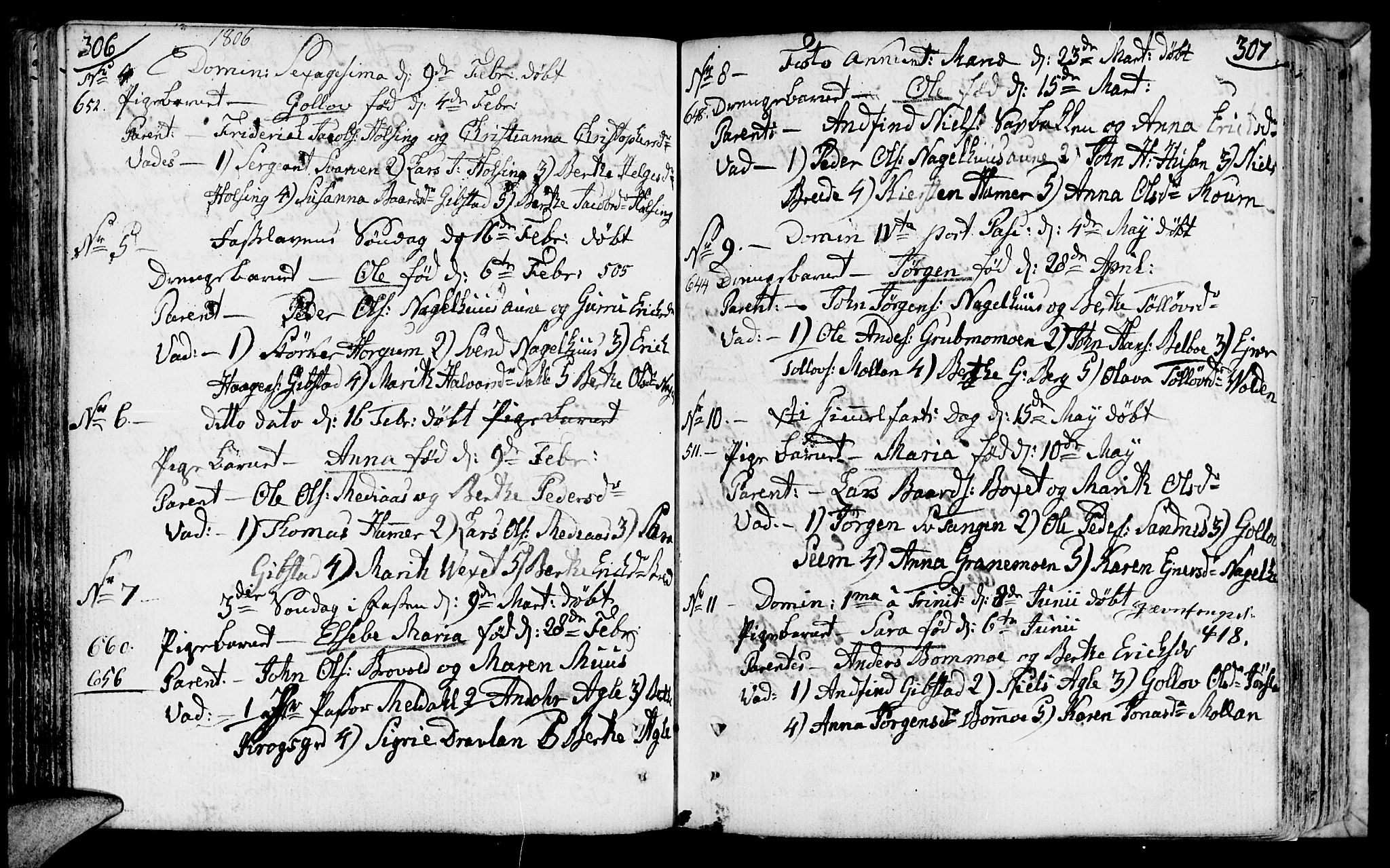 Ministerialprotokoller, klokkerbøker og fødselsregistre - Nord-Trøndelag, SAT/A-1458/749/L0468: Parish register (official) no. 749A02, 1787-1817, p. 306-307