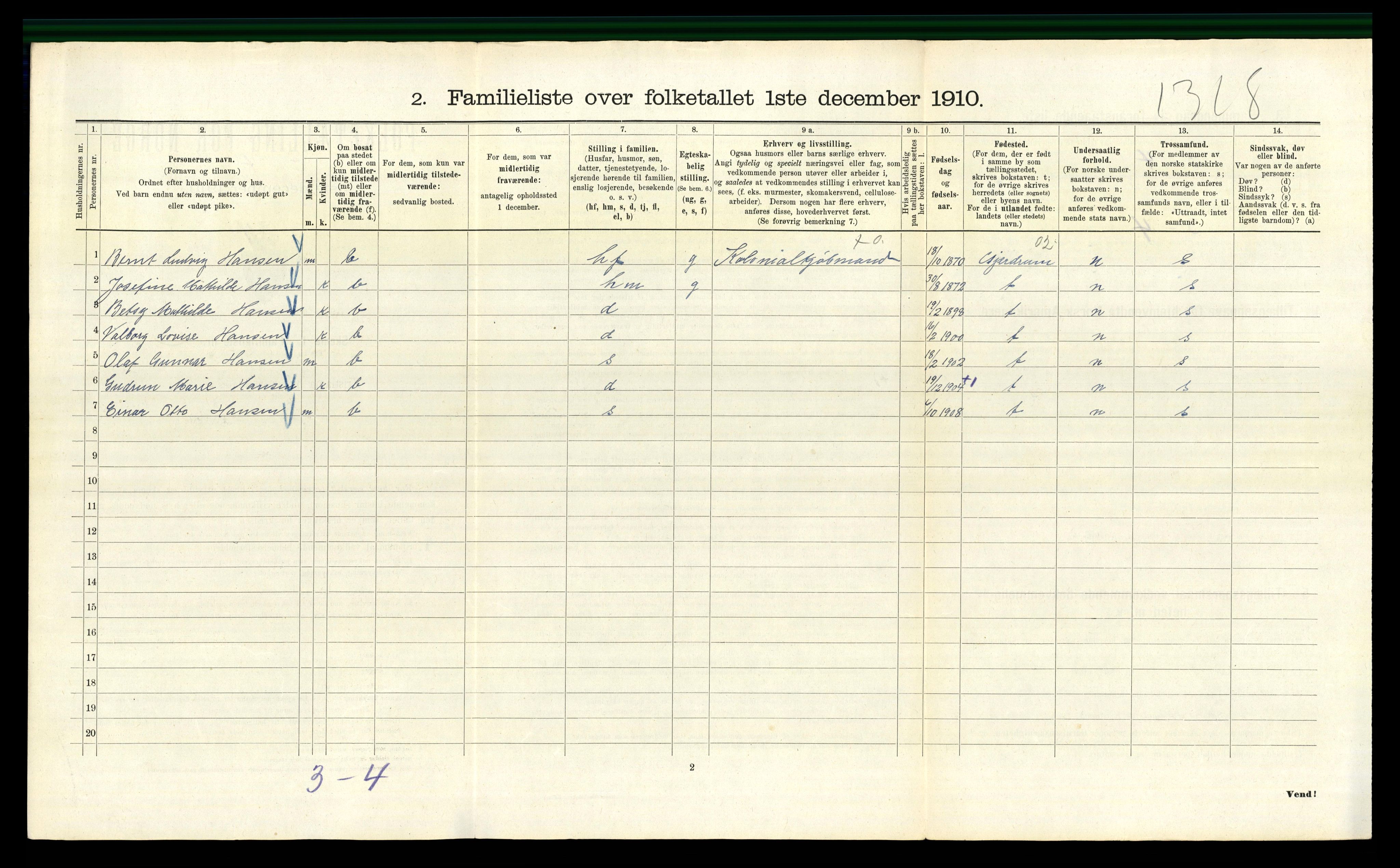 RA, 1910 census for Kristiania, 1910, p. 33022