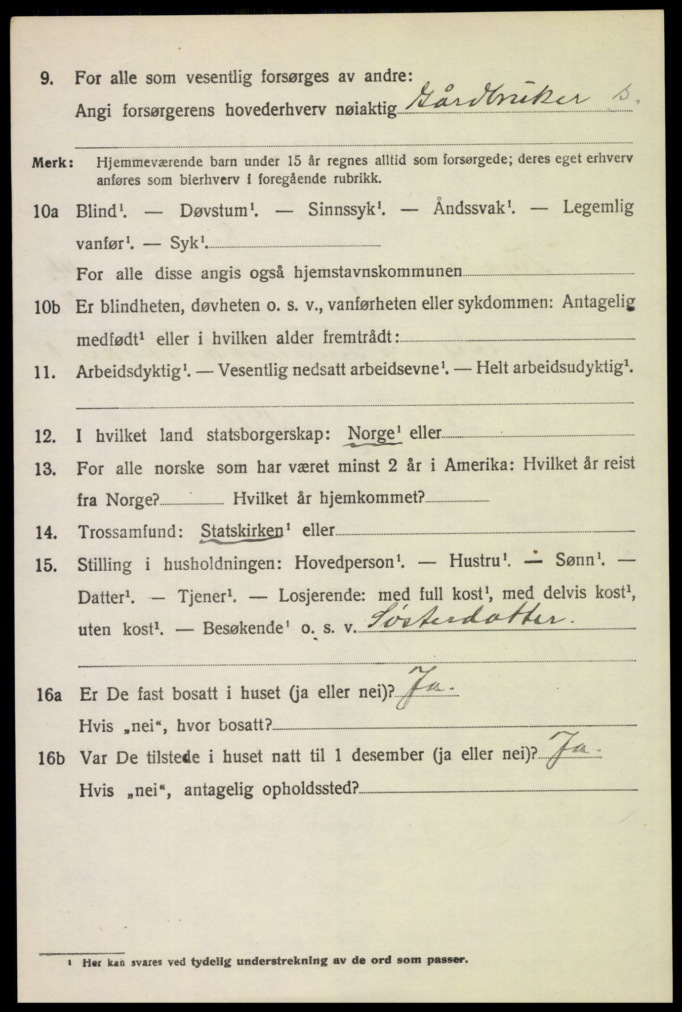 SAH, 1920 census for Trysil, 1920, p. 8674