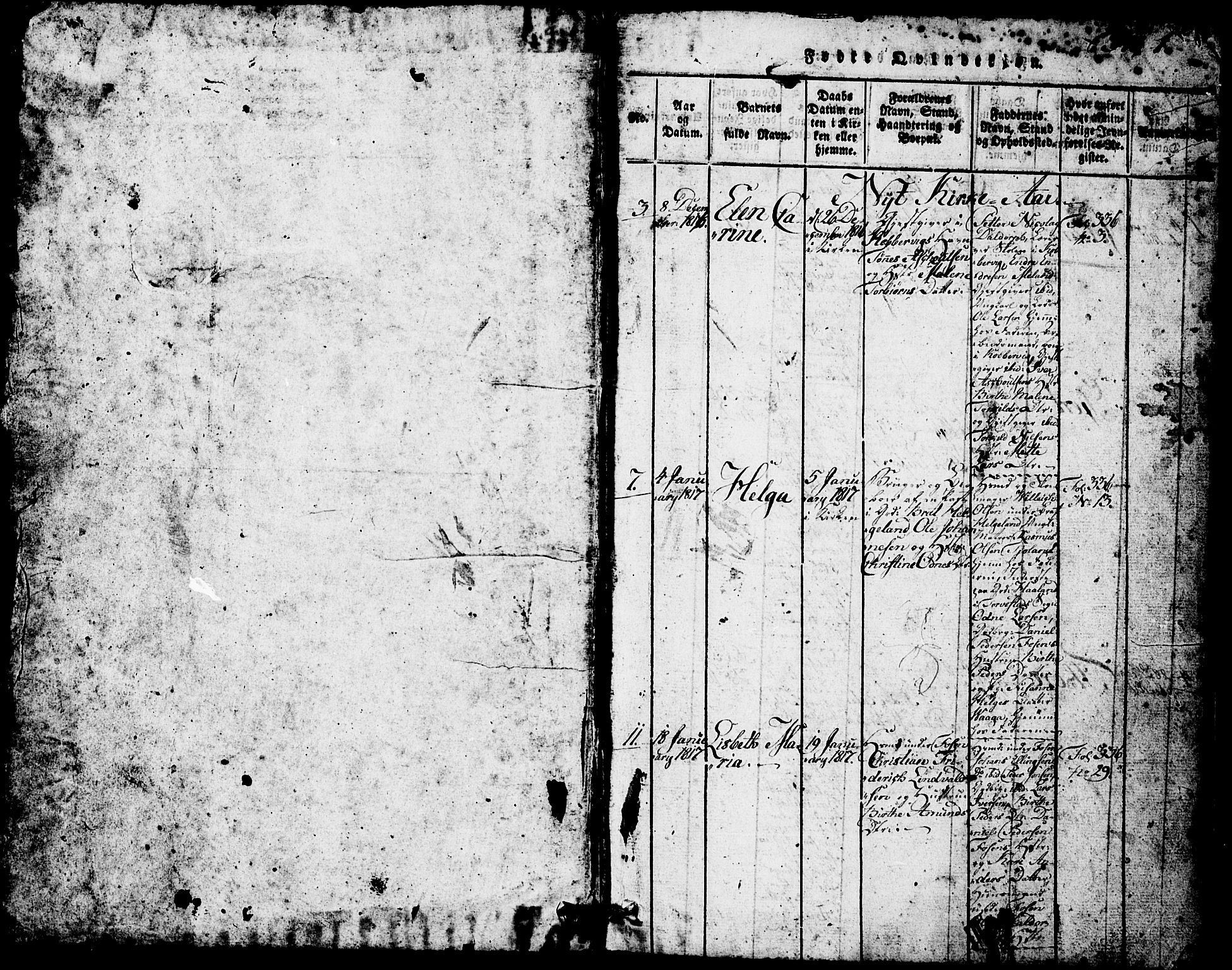 Avaldsnes sokneprestkontor, SAST/A -101851/H/Ha/Hab/L0001: Parish register (copy) no. B 1, 1816-1825, p. 1