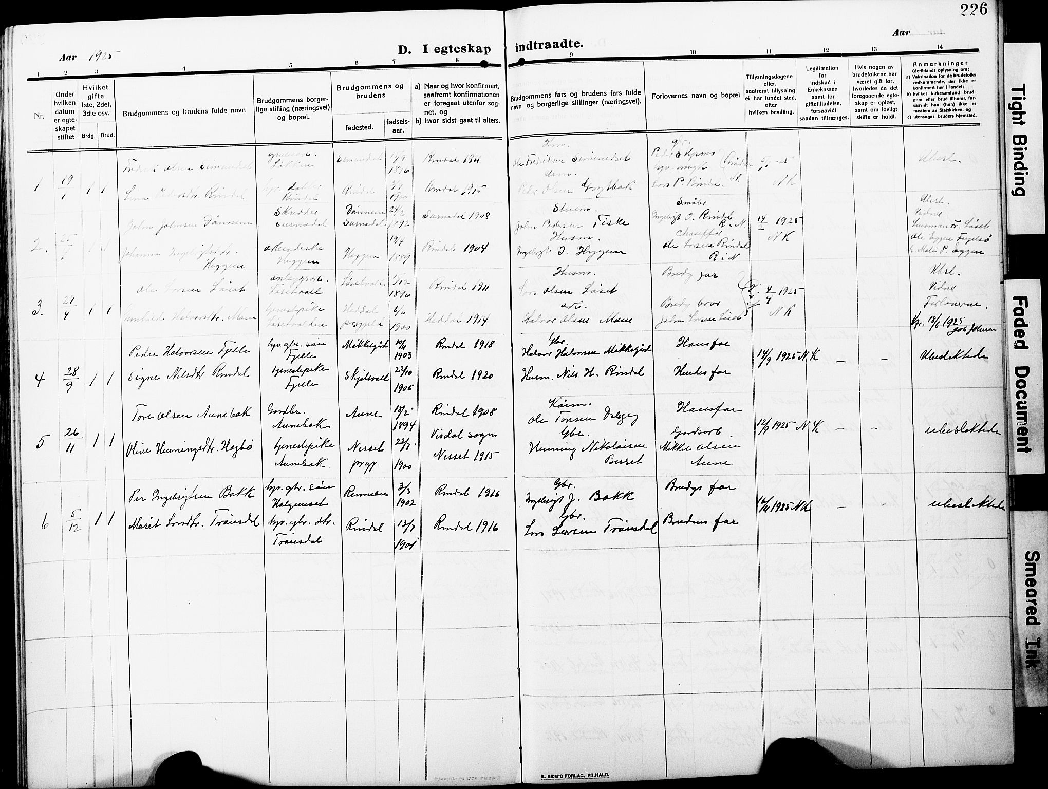 Ministerialprotokoller, klokkerbøker og fødselsregistre - Møre og Romsdal, AV/SAT-A-1454/598/L1079: Parish register (copy) no. 598C04, 1909-1927, p. 226